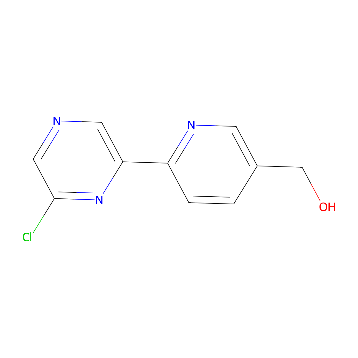 6-Chloro-2-(5'-hydroxymethyl-2'-pyridyl)pyrazine molecular structure, CAS 1185306-35-7