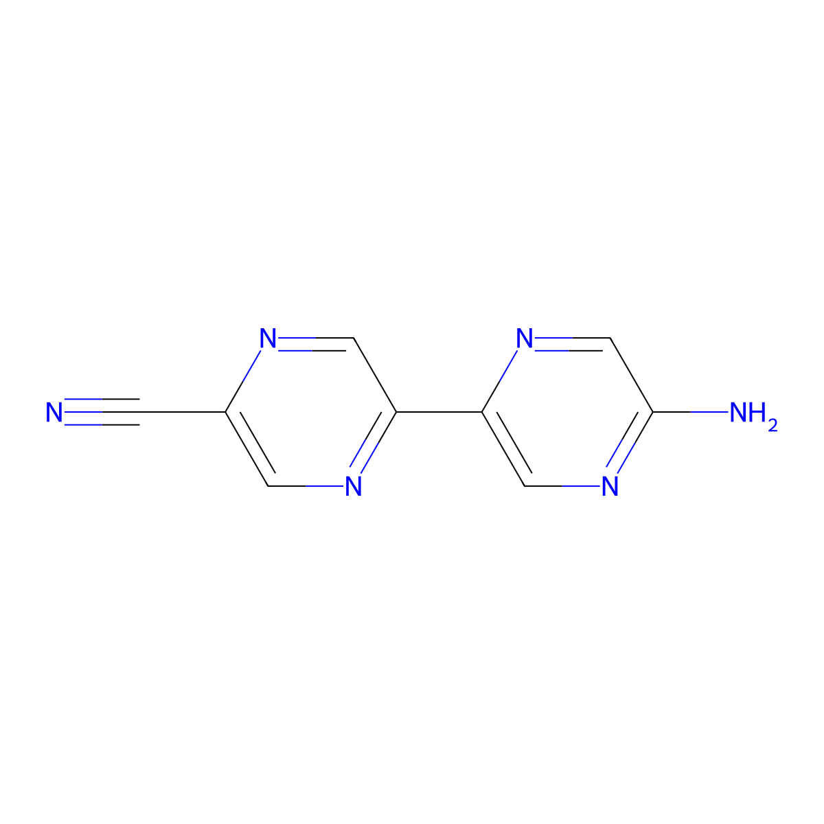 5-Amino-5'-cyano-2,2'-bipyrazine molecular structure, CAS 1185306-40-4