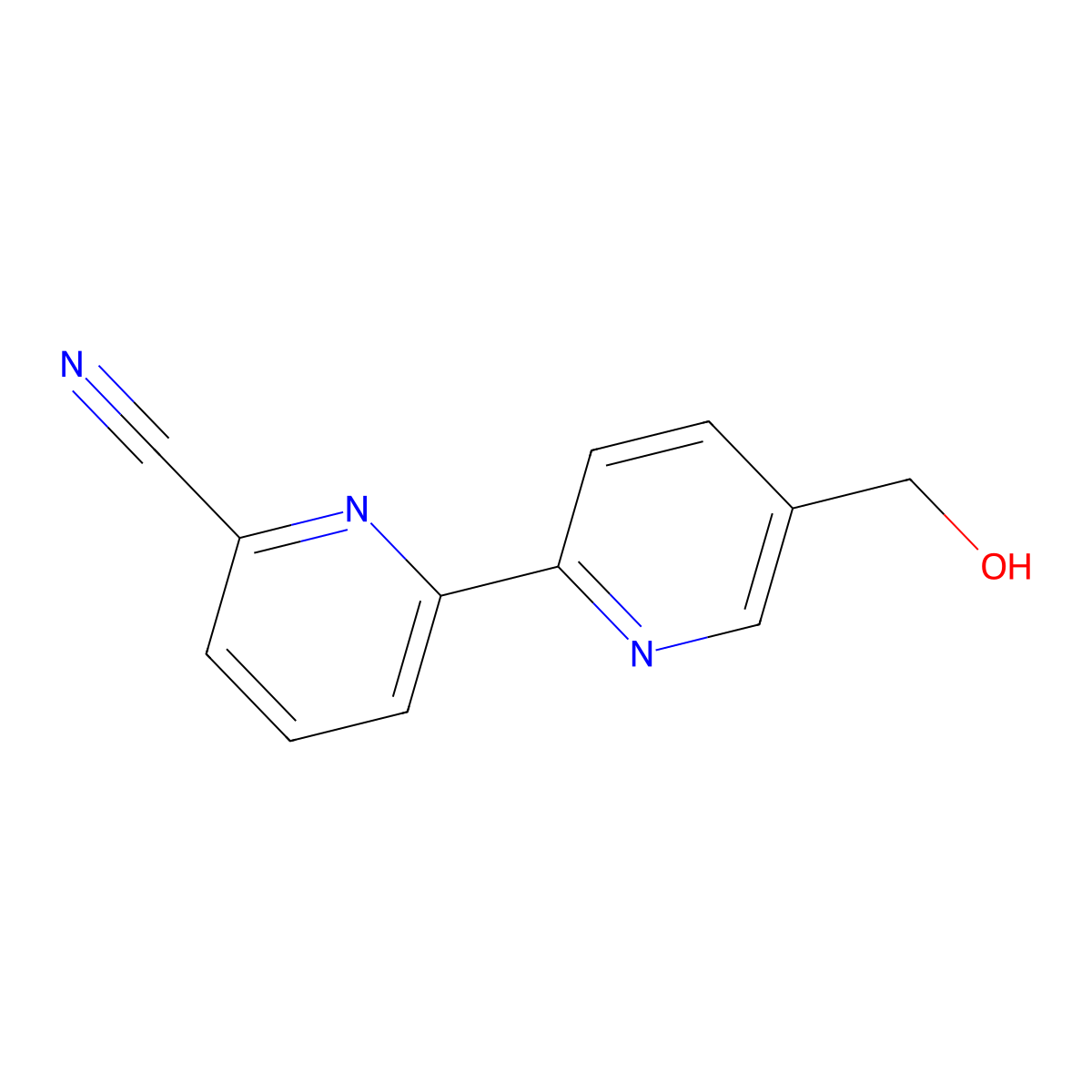 5-Hydroxymethyl-6'-cyano-2,2'-bipyridine molecular structure, CAS 1185306-62-0