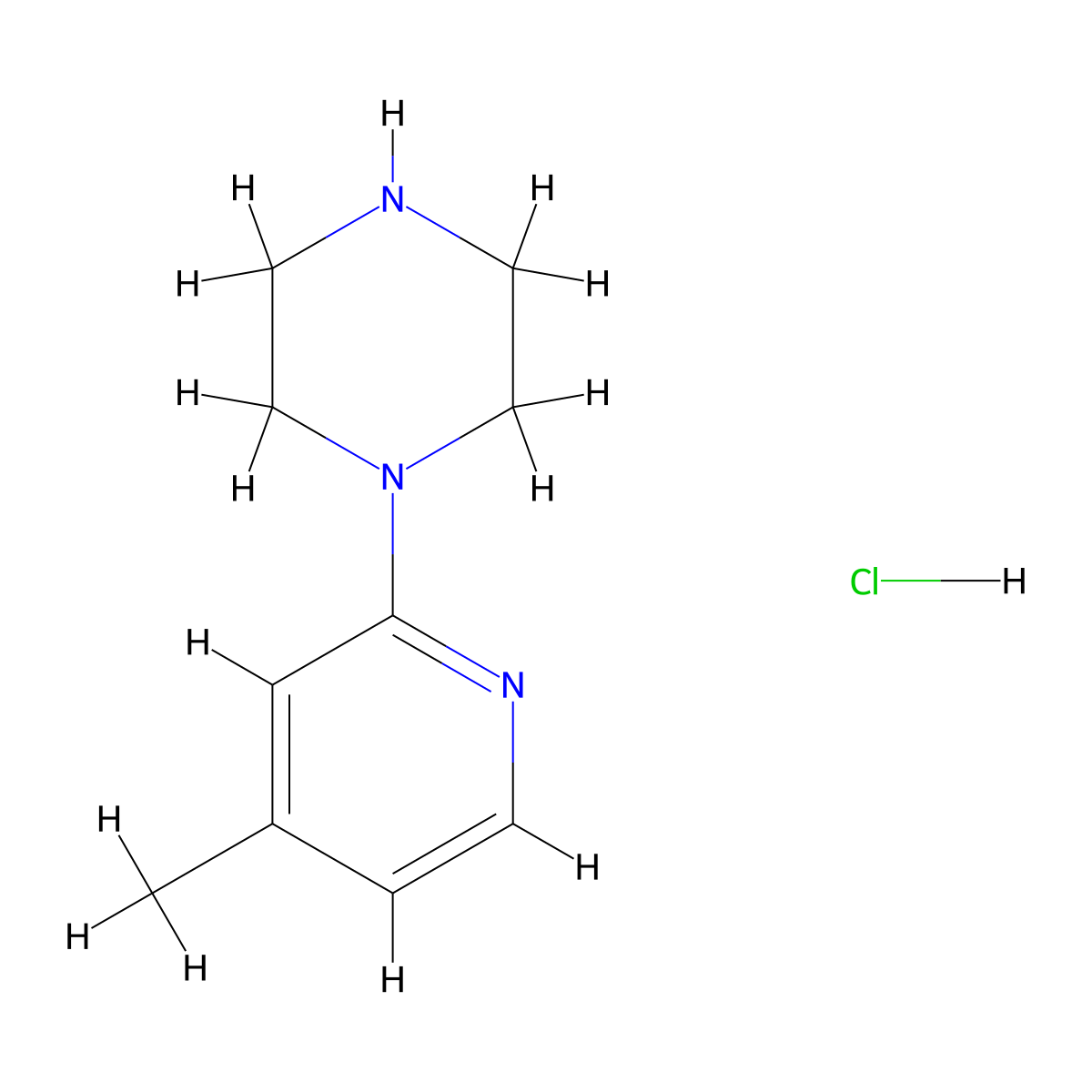 1-(4-Methyl-pyridin-2-yl)-piperazine hydrochloride molecular structure, CAS 1185306-81-3