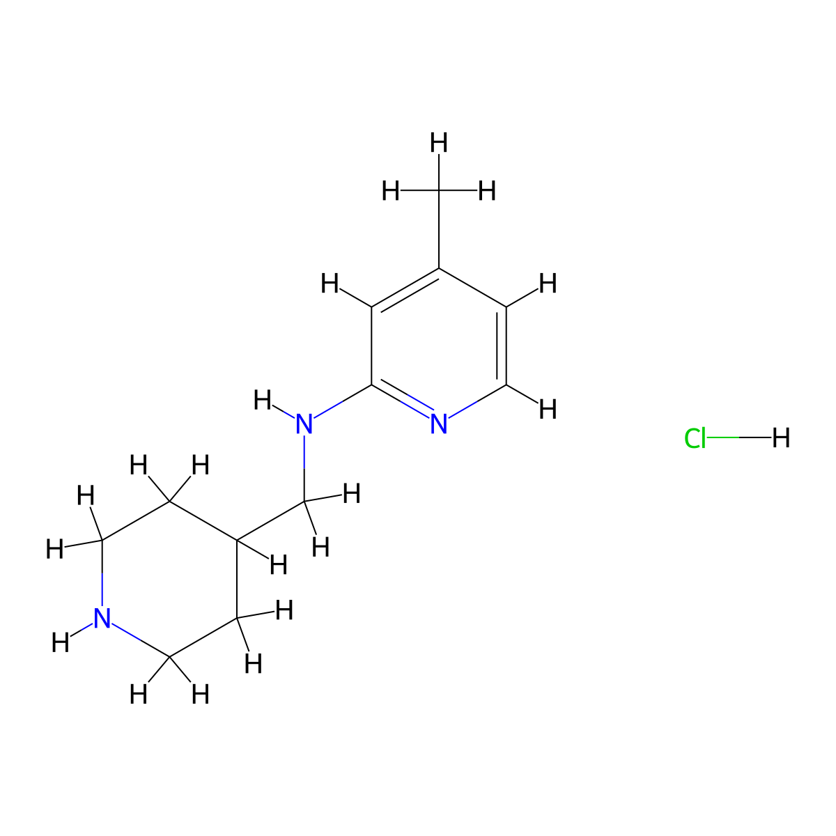 (4-Methyl-pyridin-2-yl)-piperidin-4-ylmethyl-amine hydrochloride molecular structure, CAS 1185306-92-6