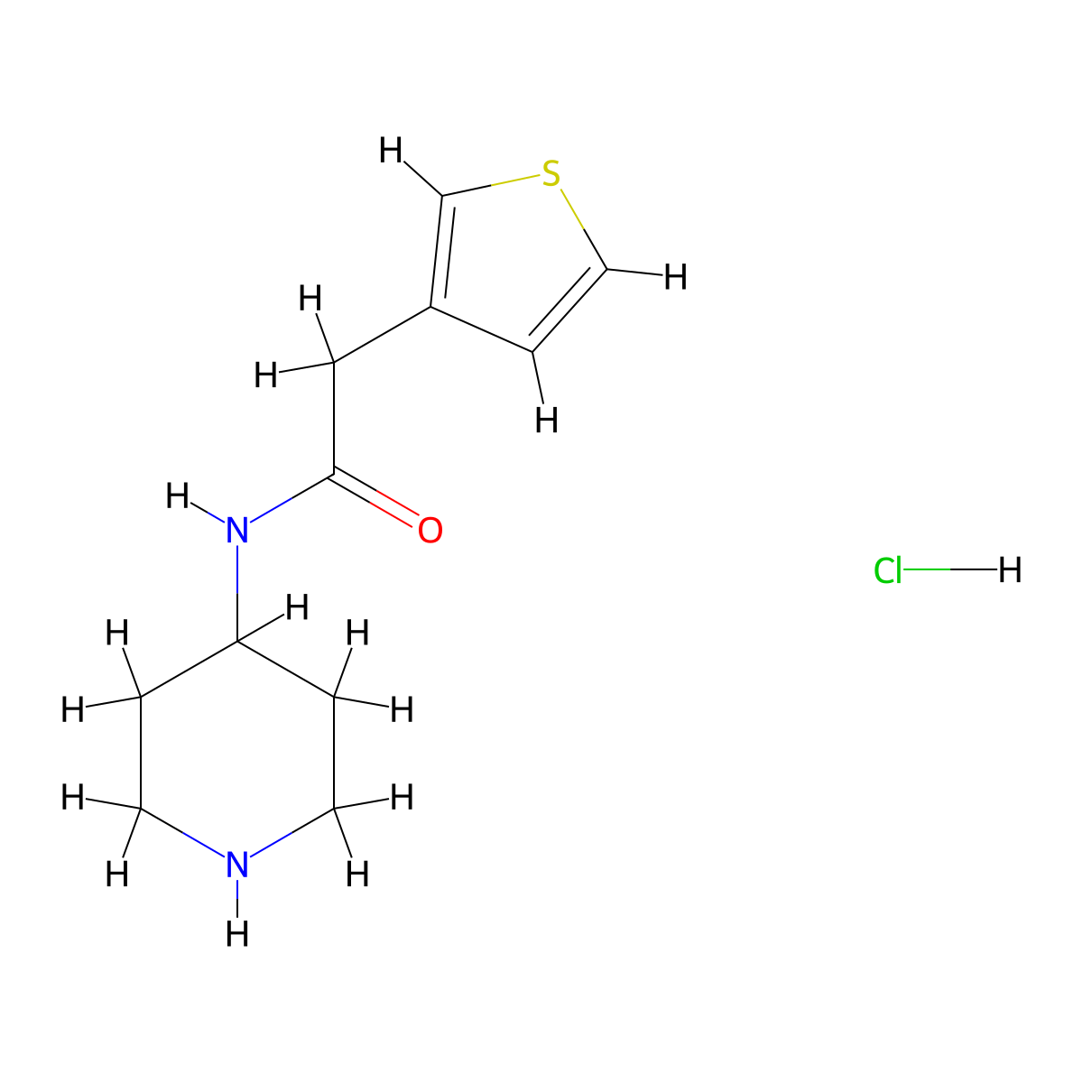 N-(Piperidin-4-yl)-2-(thiophen-3-yl)acetamide hydrochloride molecular structure, CAS 1185307-09-8