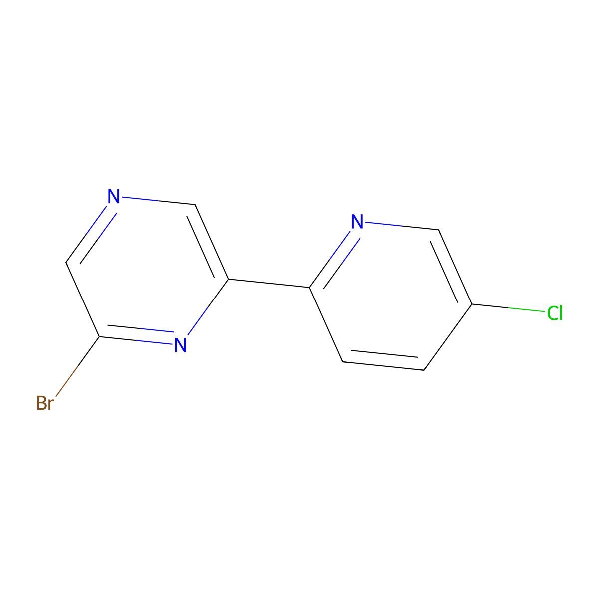 5-Chloro-2-(6'-bromo-2'-pyrazinyl)pyridine molecular structure, CAS 1185307-14-5