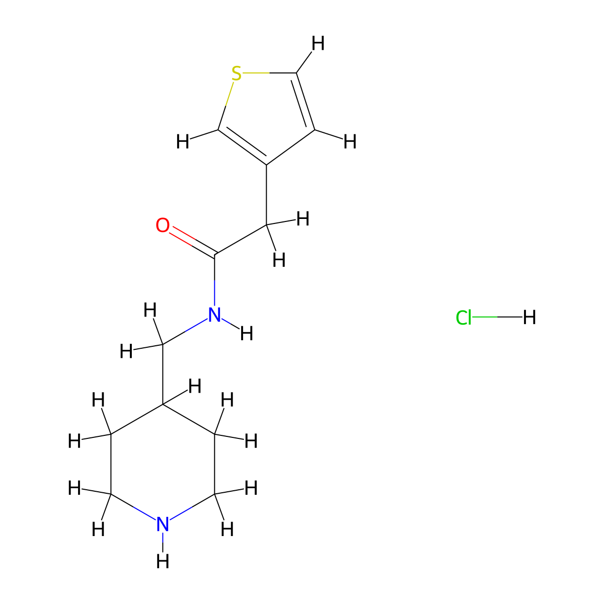 N-(Piperidin-4-ylmethyl)-2-(thiophen-3-yl)acetamide hydrochloride molecular structure, CAS 1185307-16-7
