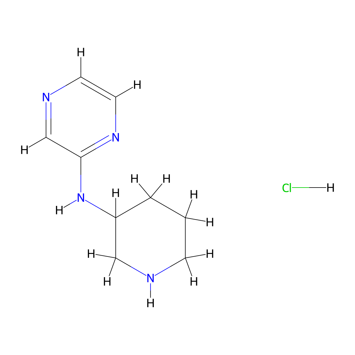 N-(Piperidin-3-yl)pyrazin-2-amine hydrochloride molecular structure, CAS 1185307-47-4