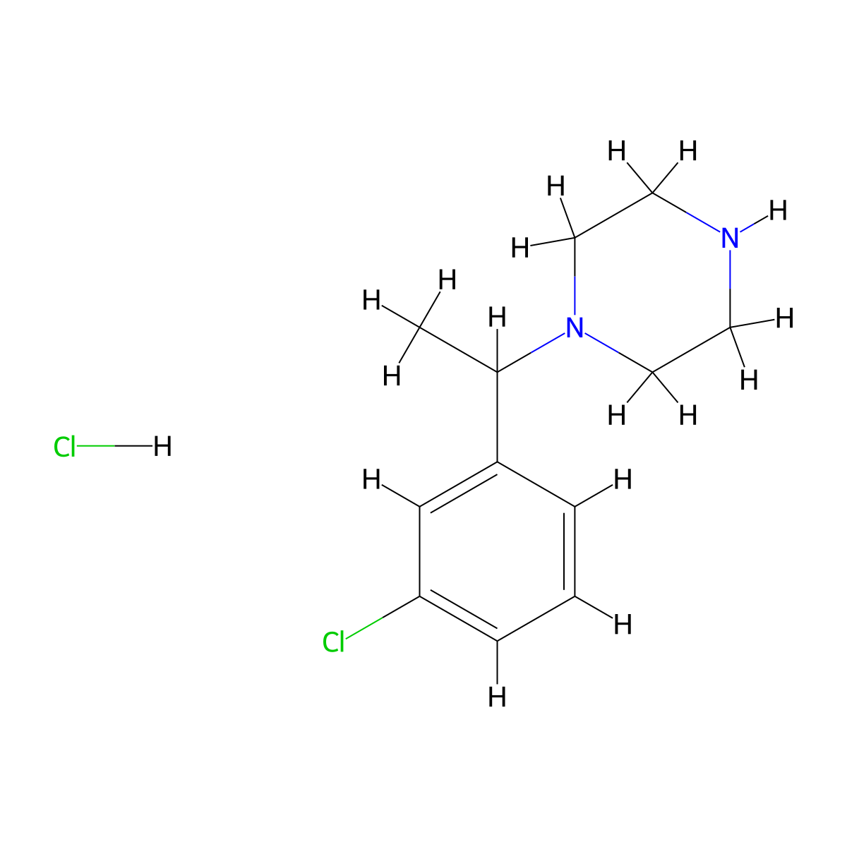 1-(1-(3-Chlorophenyl)ethyl)piperazine hydrochloride molecular structure, CAS 1185307-54-3