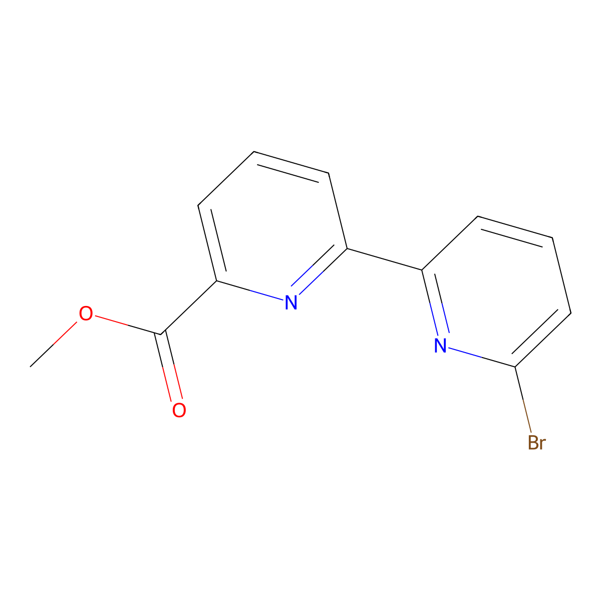 6-Bromo-6'-methoxycarbonyl-2,2'-bipyridine molecular structure, CAS 1185307-59-8