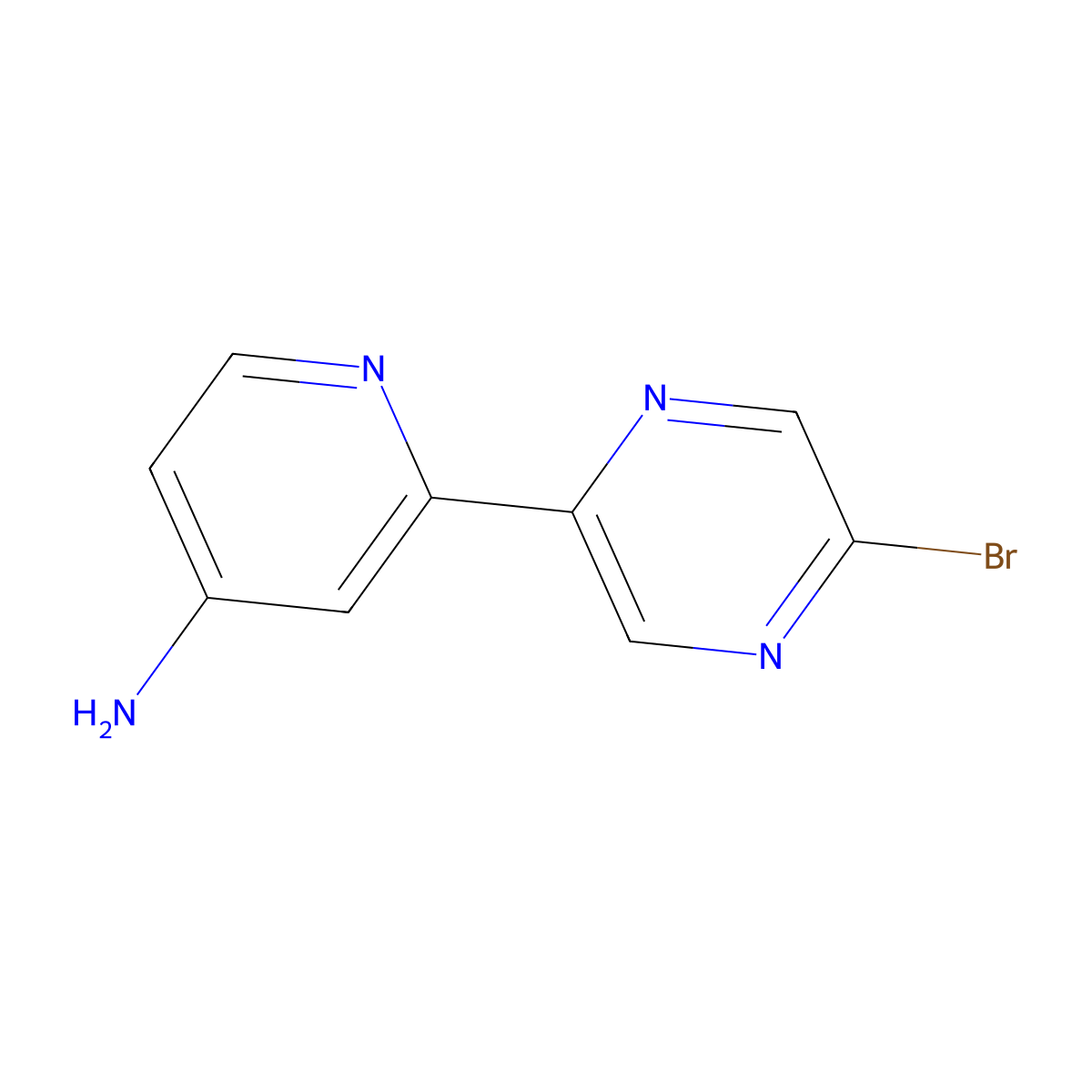 5-Bromo-2-(4'-amino-2'-pyridyl)pyrazine molecular structure, CAS 1185307-67-8