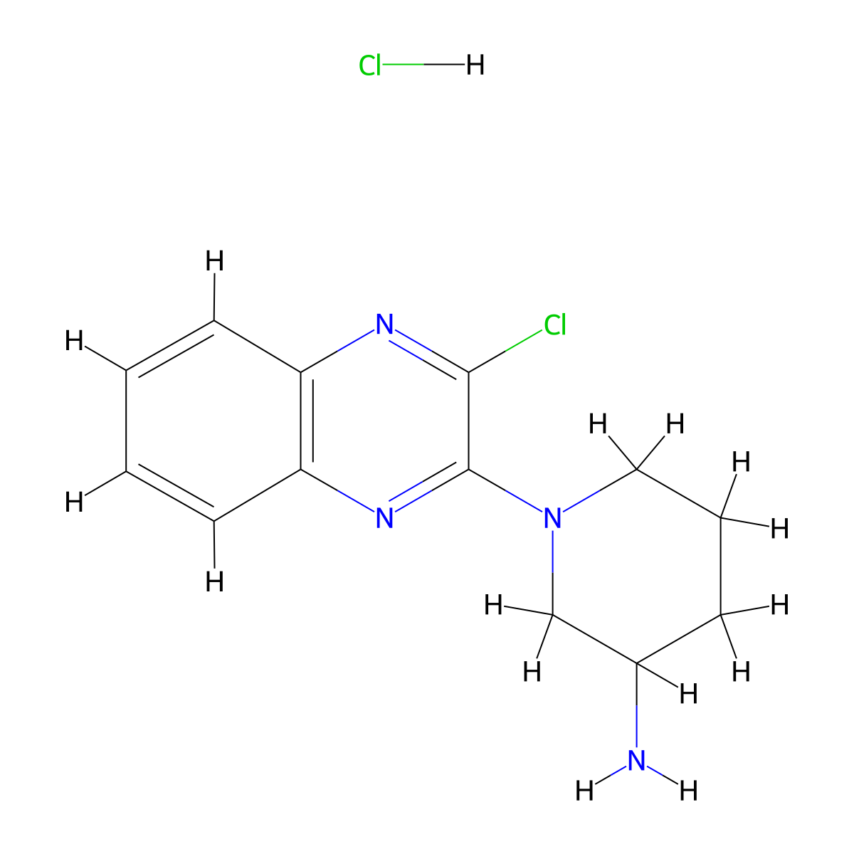 1-(3-Chloroquinoxalin-2-yl)piperidin-3-amine hydrochloride molecular structure, CAS 1185307-70-3