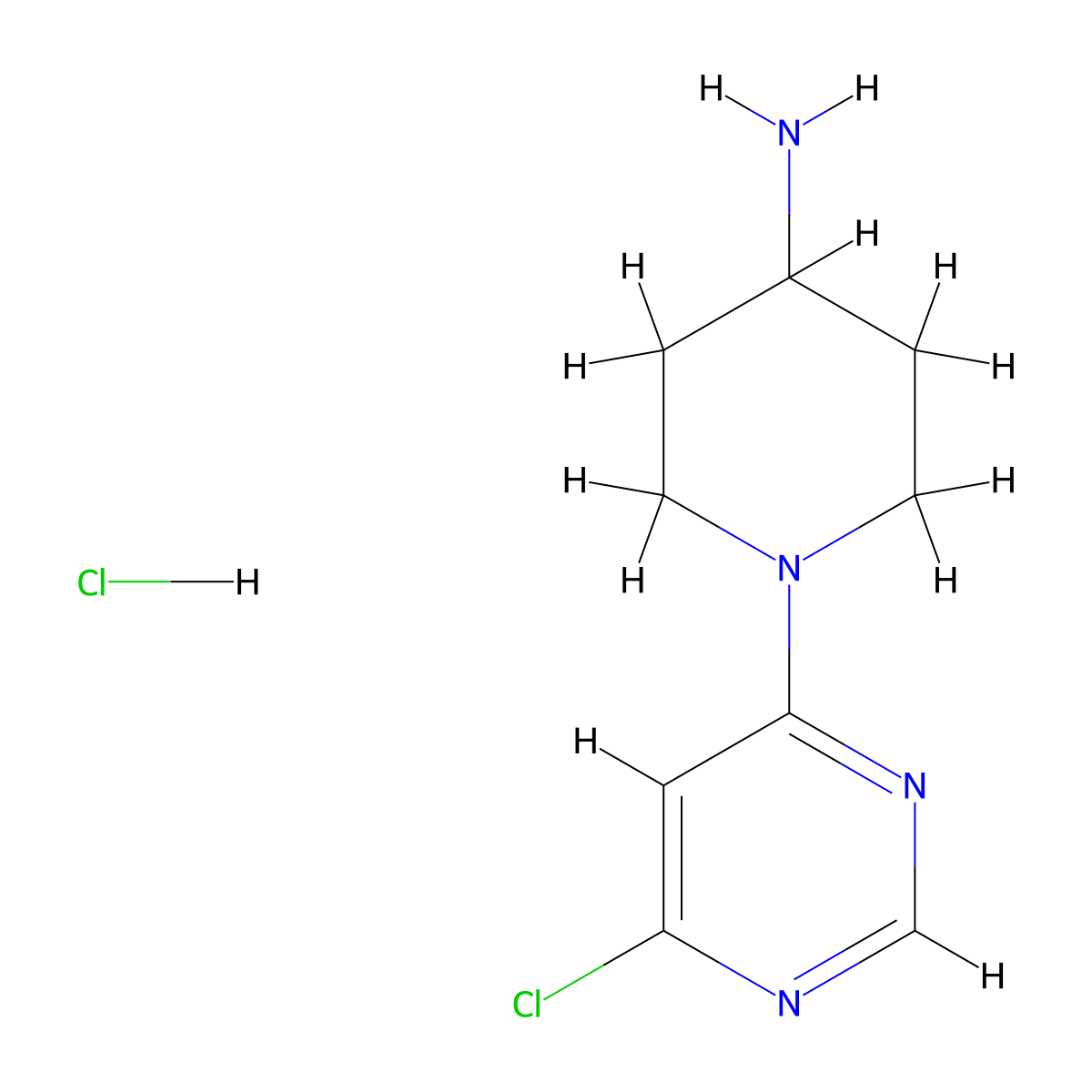 1-(6-Chloropyrimidin-4-yl)piperidin-4-amine hydrochloride molecular structure, CAS 1185307-78-1
