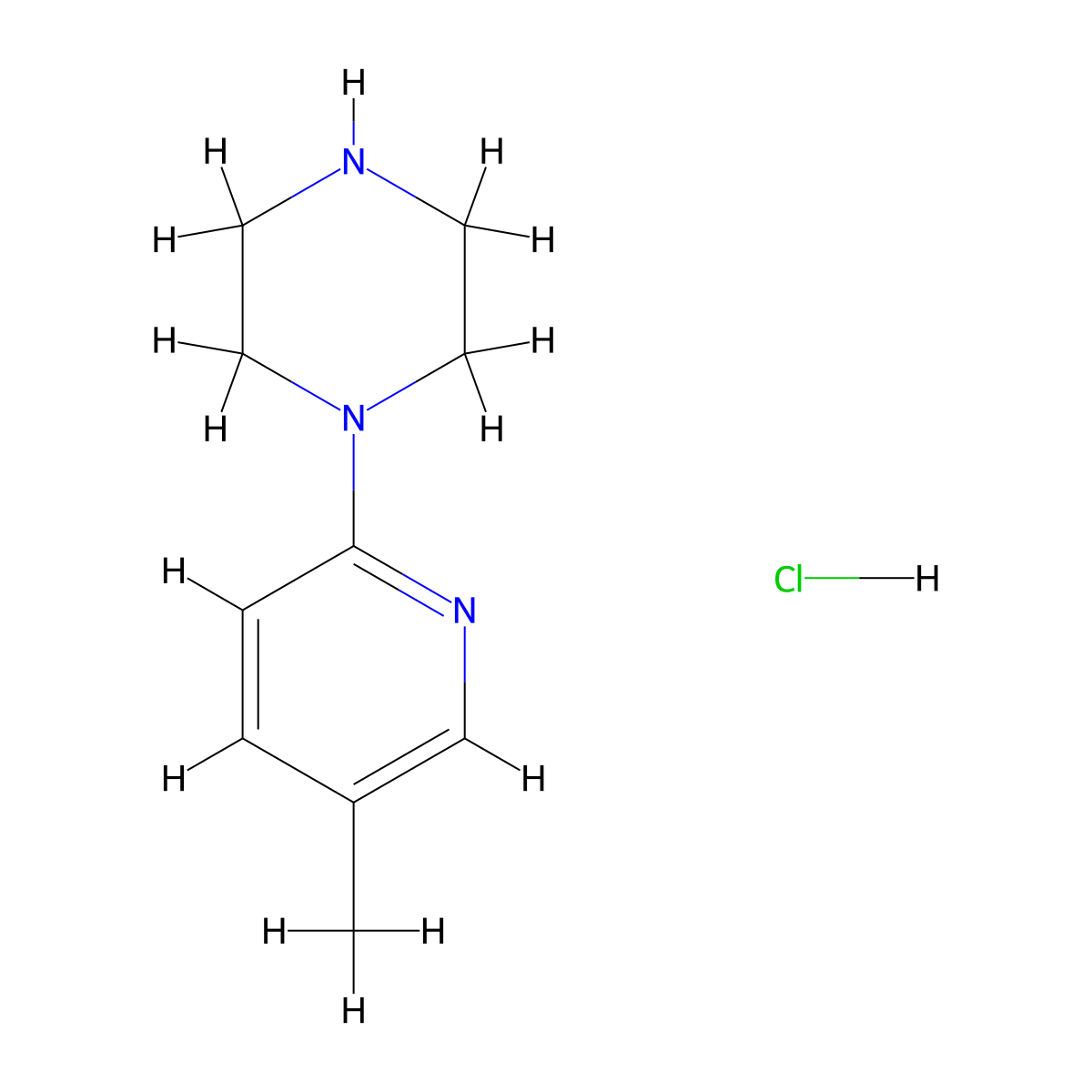 1-(5-Methylpyridin-2-yl)piperazine hydrochloride molecular structure, CAS 1185307-85-0
