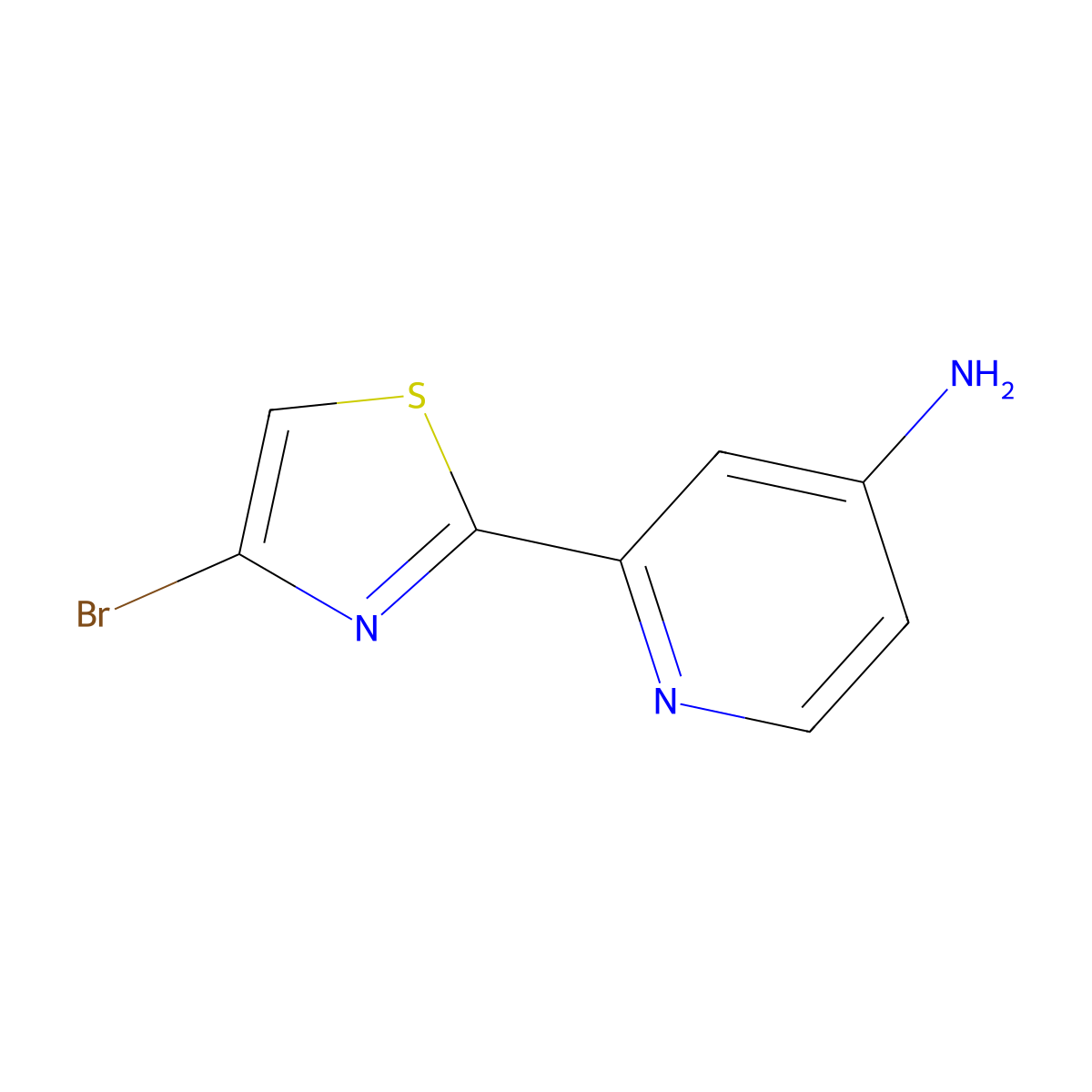 4-Bromo-2-(4'-amino-2'-pyridyl)thiazole molecular structure, CAS 1185307-90-7