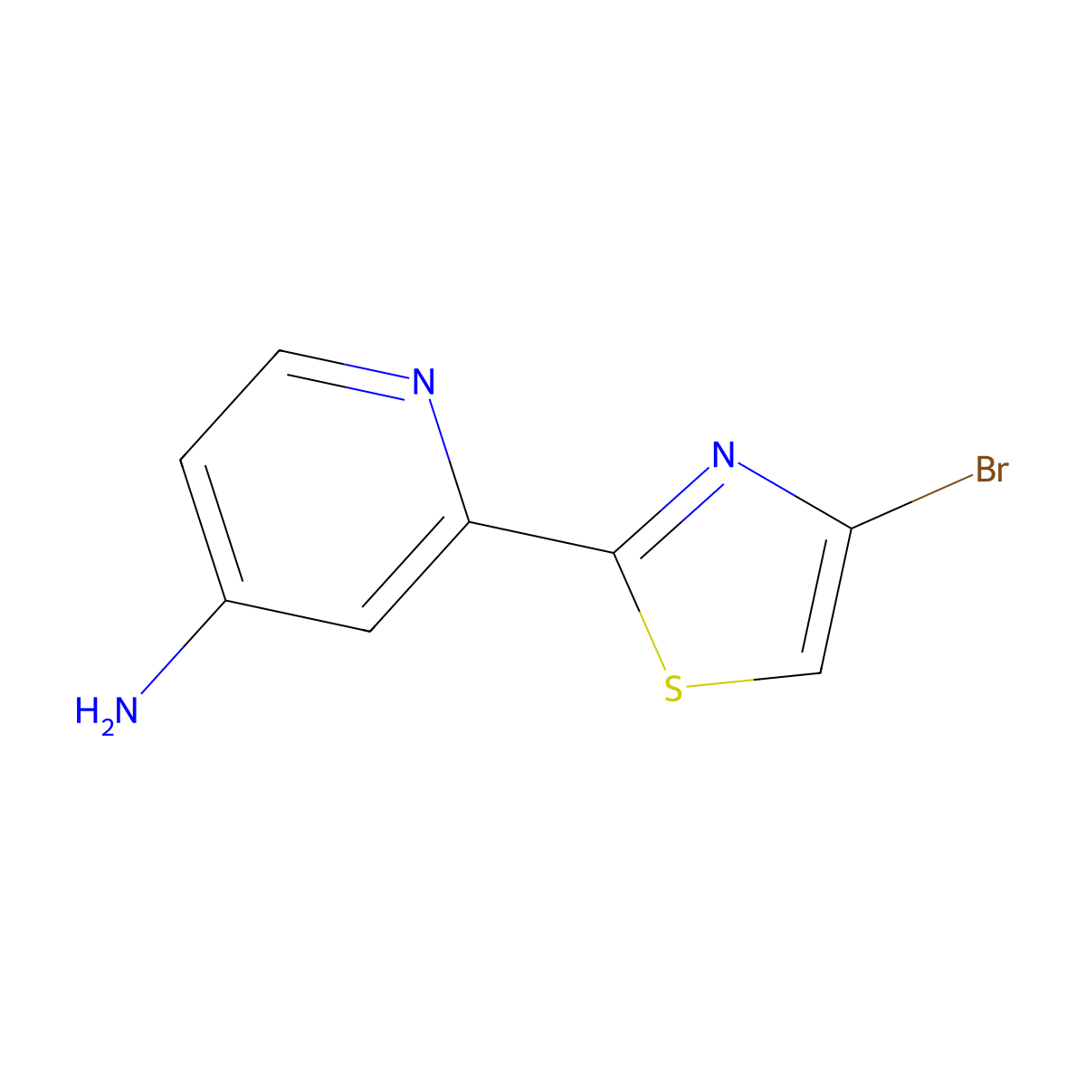 4-Bromo-2-(4'-amino-2'-pyridyl)thiazole molecular structure, CAS 1185307-90-7