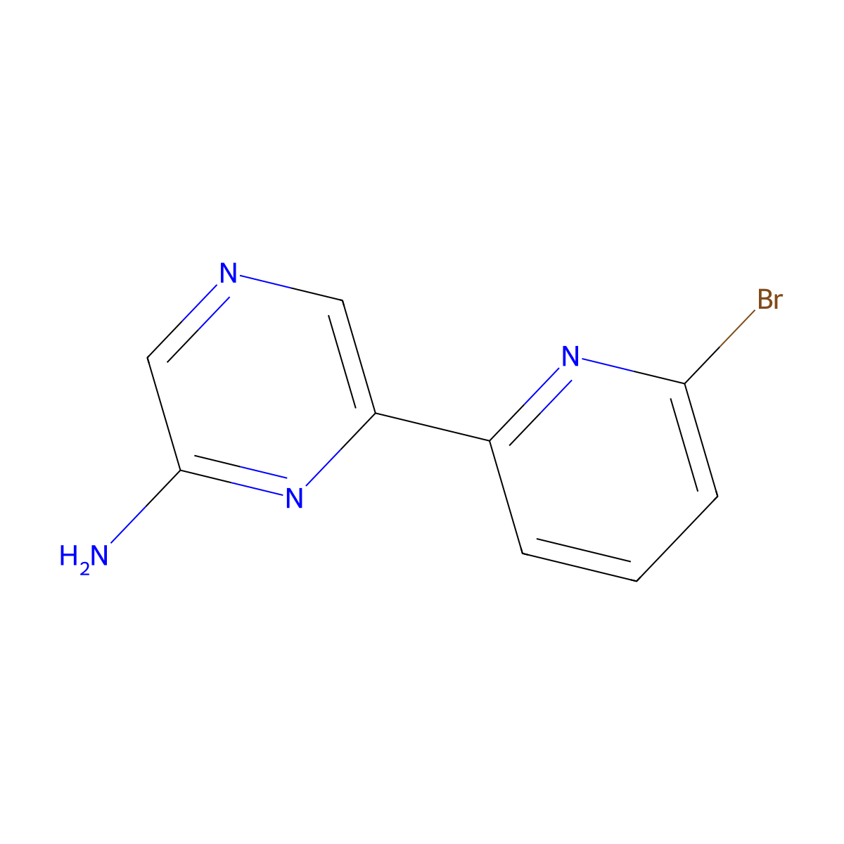 6-Amino-2-(6'-bromo-2'-pyridyl)pyrazine molecular structure, CAS 1185308-01-3
