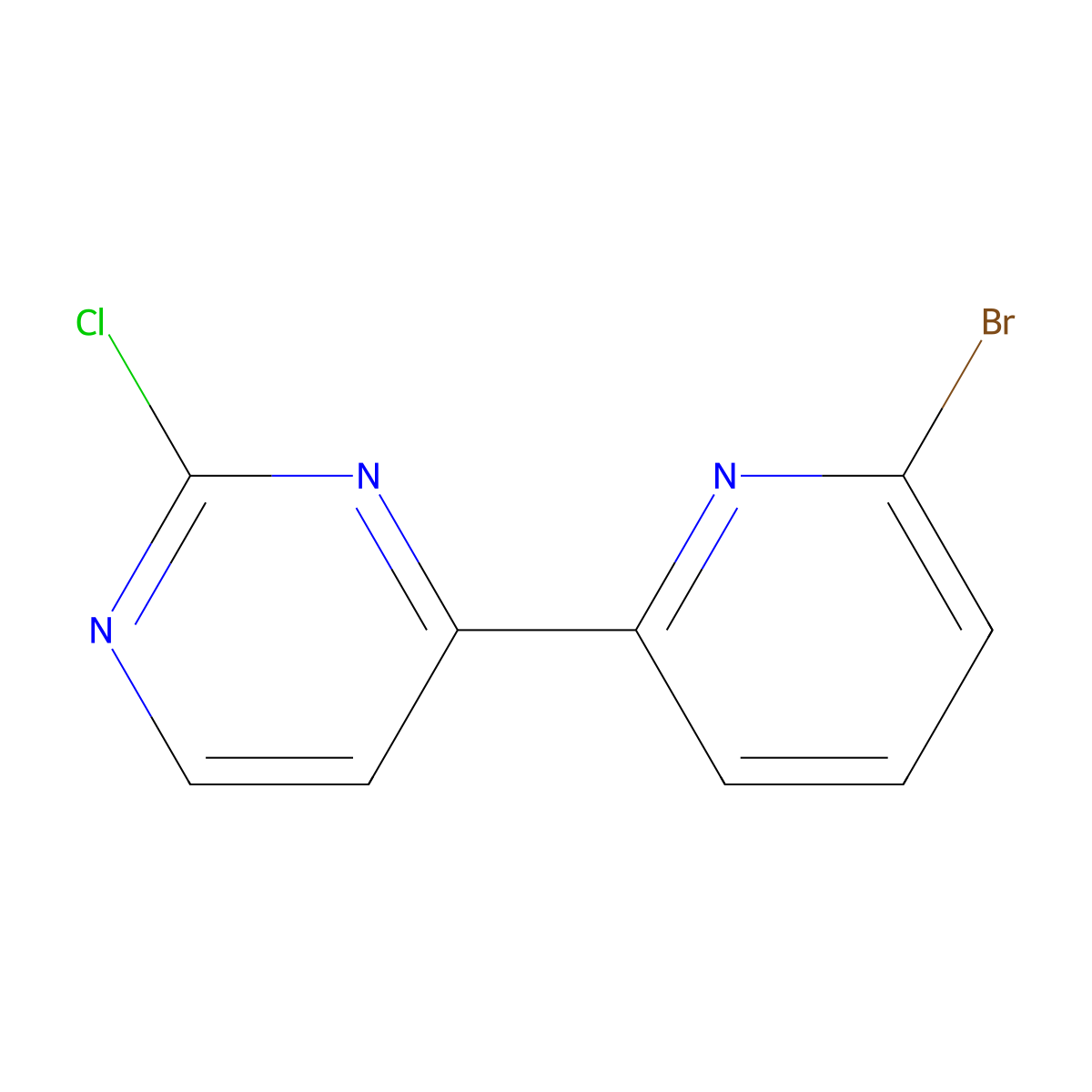 2-Chloro-4-(6'-bromo-2'-pyridyl)pyrimidine molecular structure, CAS 1185308-24-0