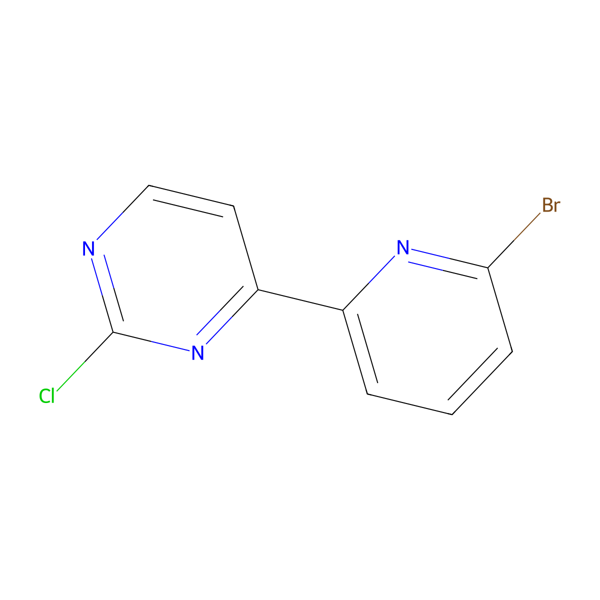 2-Chloro-4-(6'-bromo-2'-pyridyl)pyrimidine molecular structure, CAS 1185308-24-0