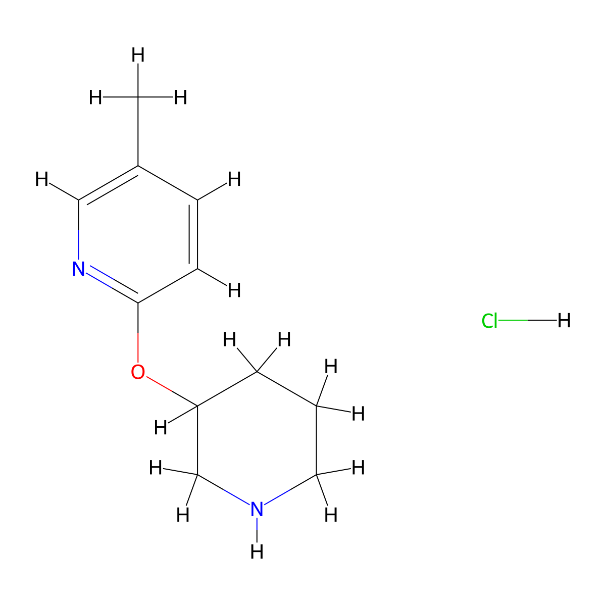 5-Methyl-2-(piperidin-3-yloxy)-pyridine hydrochloride molecular structure, CAS 1185308-63-7