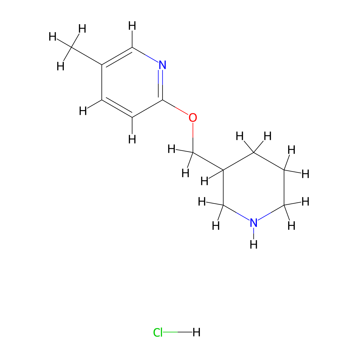 5-Methyl-2-(piperidin-3-ylmethoxy)pyridine hydrochloride molecular structure, CAS 1185308-79-5