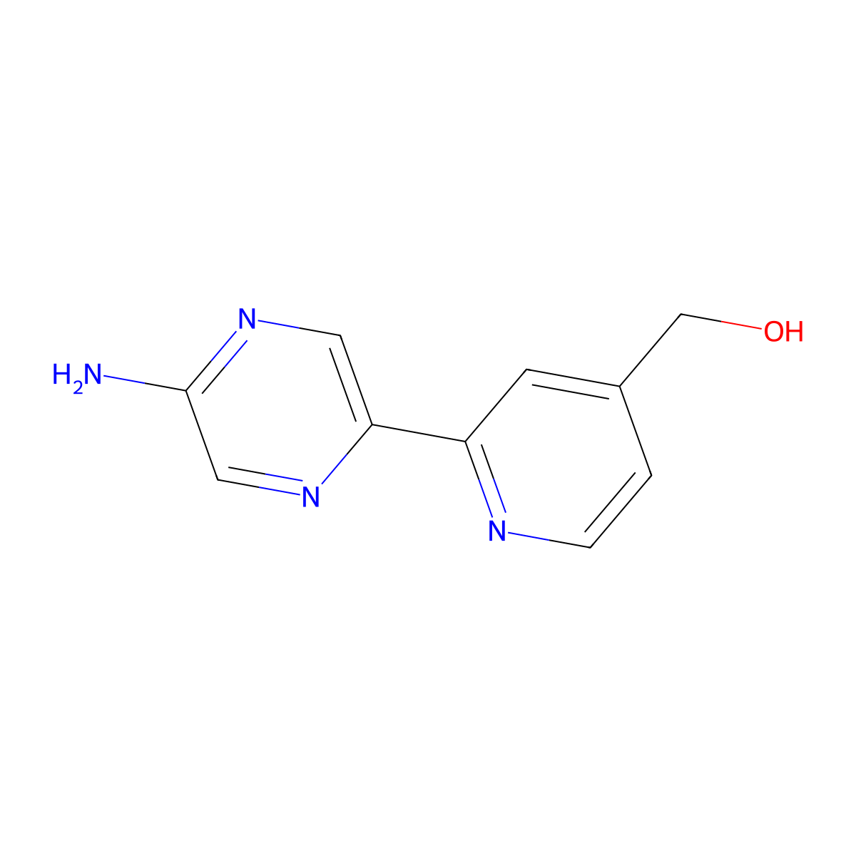 5-Amino-2-(4'-hydroxymethyl-2'-pyridyl)pyrazine molecular structure, CAS 1185308-82-0