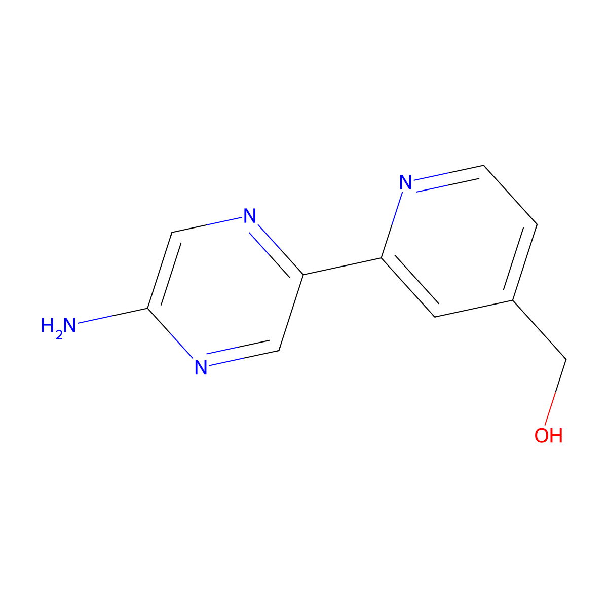 5-Amino-2-(4'-hydroxymethyl-2'-pyridyl)pyrazine molecular structure, CAS 1185308-82-0