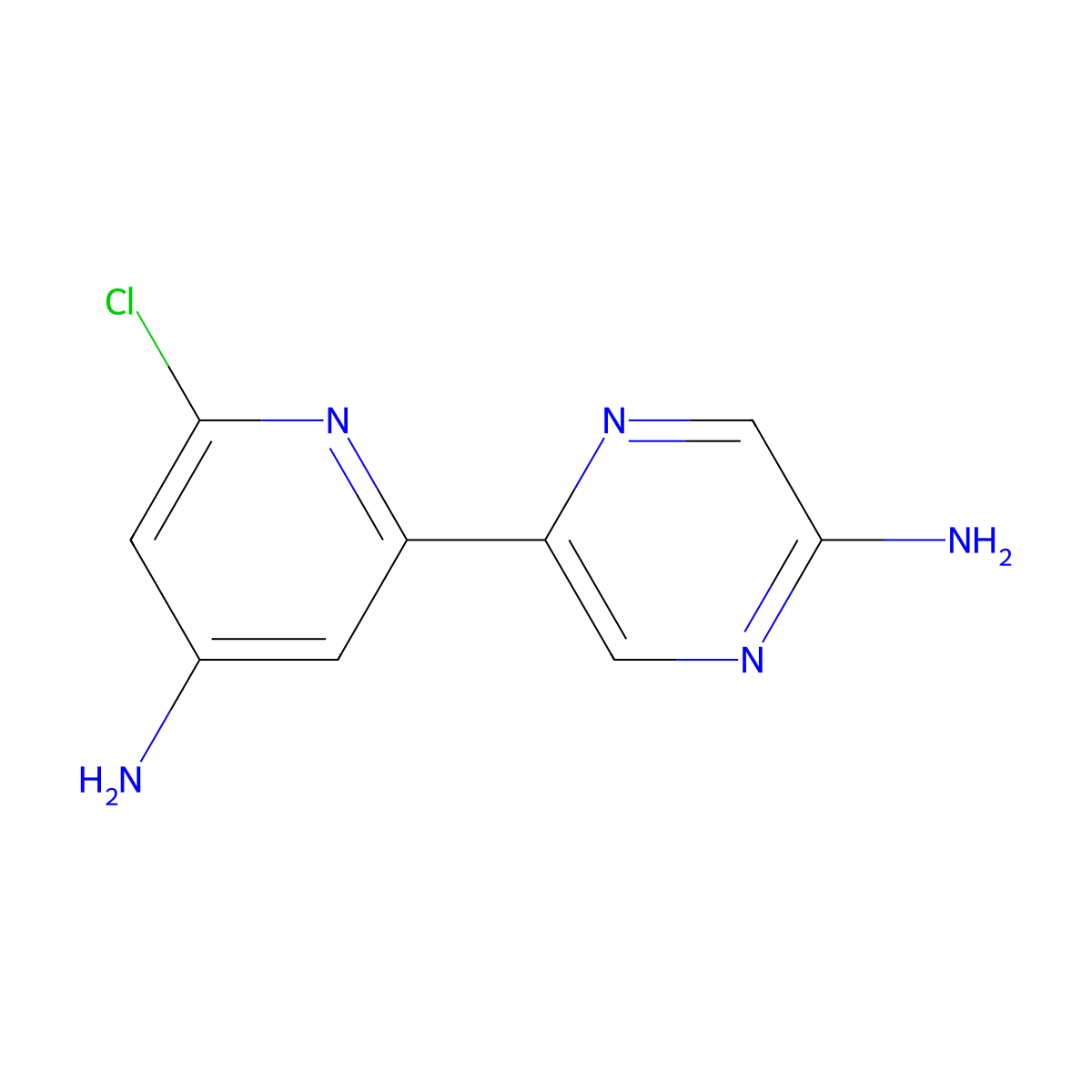 5,4'-Diamino-2-(6'-chloro-2'-pyridyl)pyrazine molecular structure, CAS 1185308-88-6