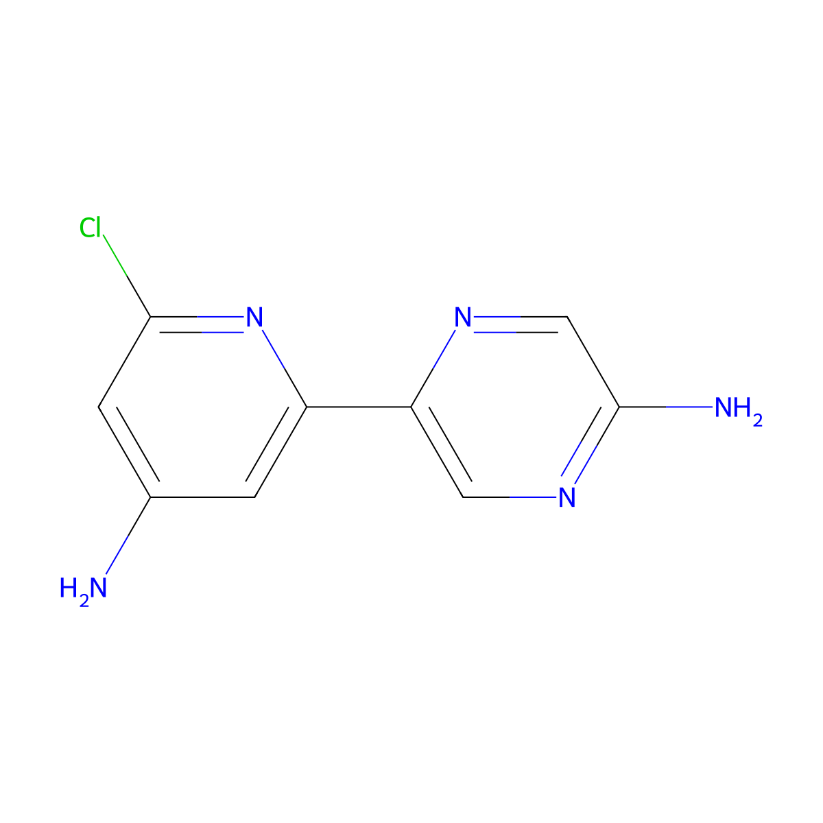 5,4'-Diamino-2-(6'-chloro-2'-pyridyl)pyrazine molecular structure, CAS 1185308-88-6
