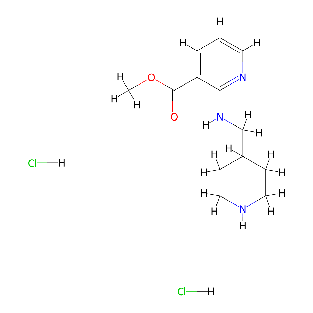 2-[(Piperidin-4-ylmethyl)-amino]-nicotinic acid methyl ester dihydrochloride molecular structure, CAS 1185308-97-7