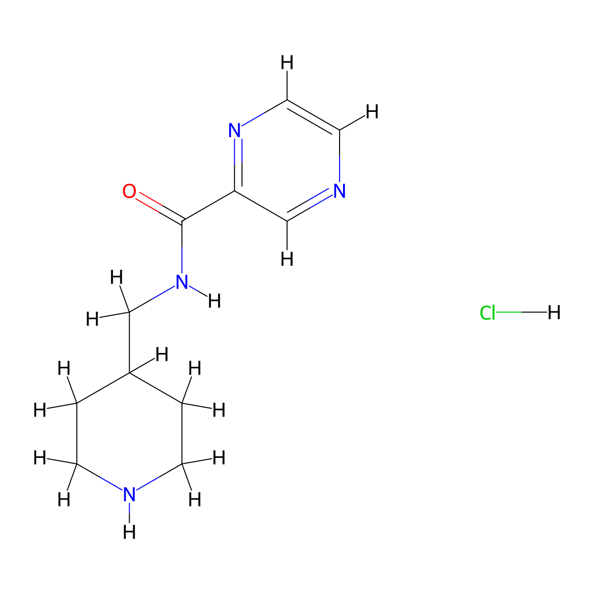 N-(Piperidin-4-ylmethyl)pyrazine-2-carboxamide hydrochloride molecular structure, CAS 1185309-03-8