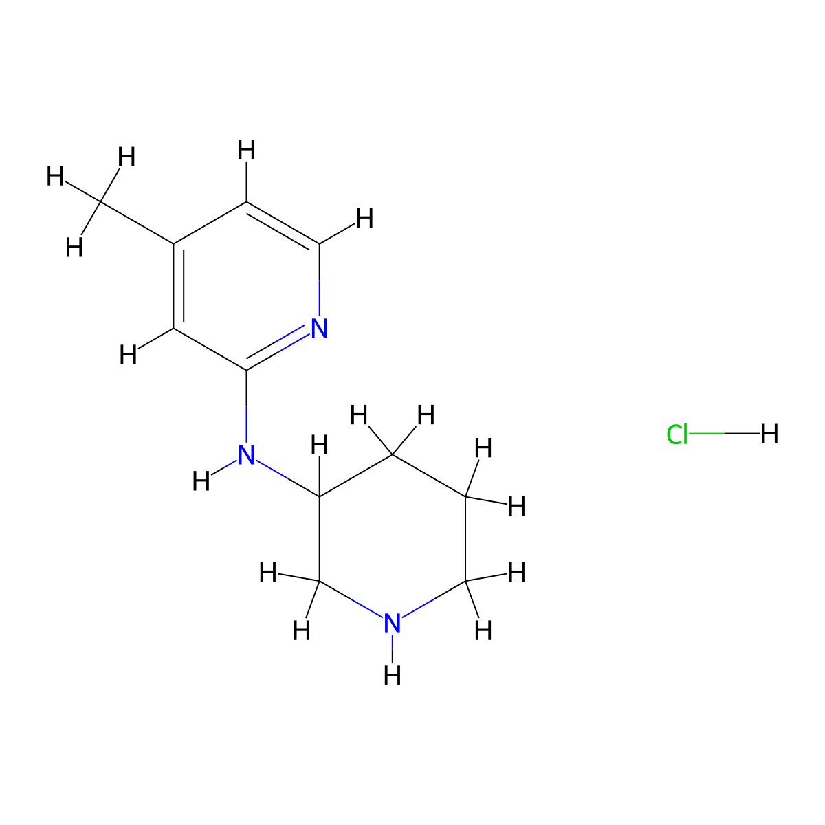 (4-Methyl-pyridin-2-yl)-piperidin-3-yl-amine hydrochloride molecular structure, CAS 1185309-18-5
