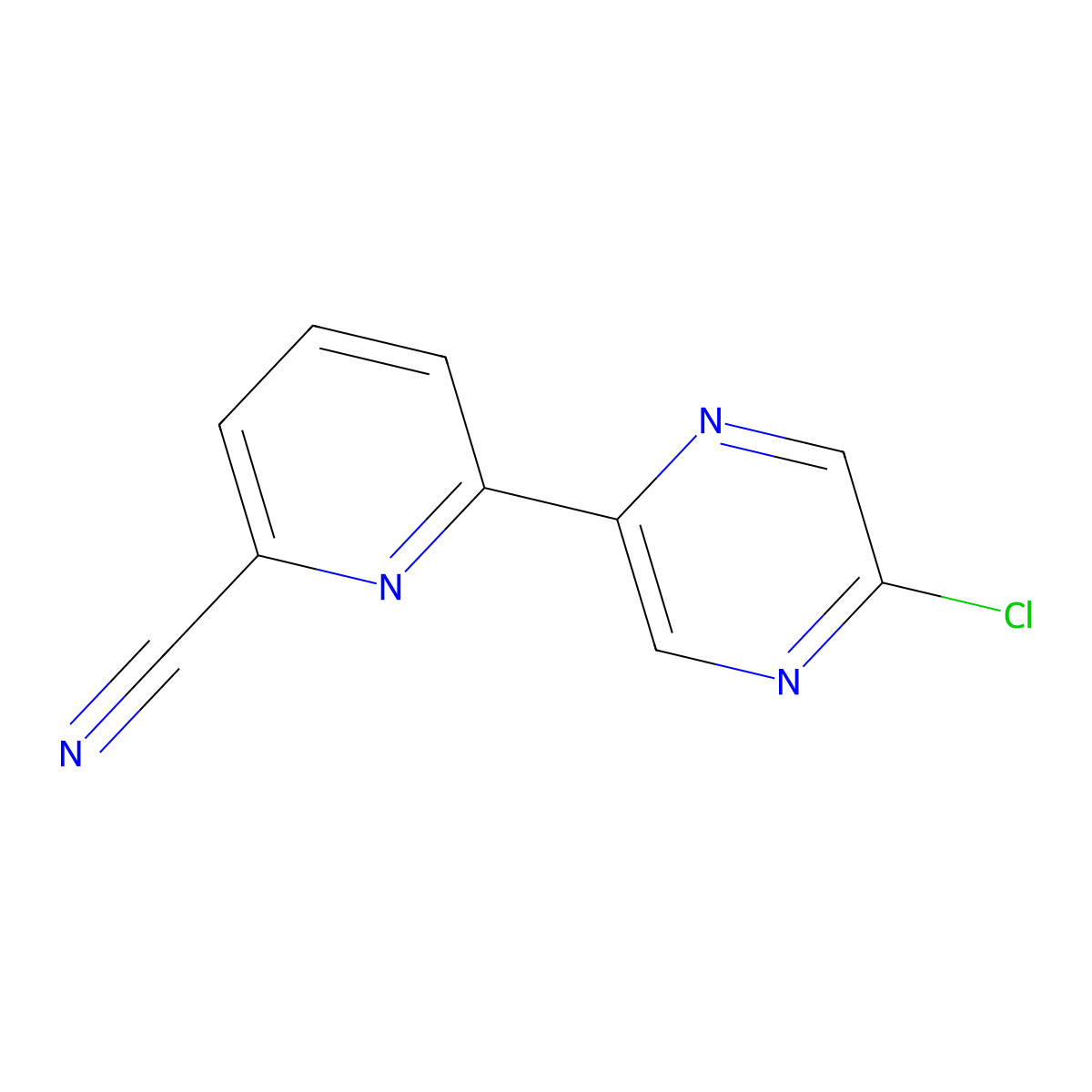 5-Chloro-2-(6'-cyano-2'-pyridyl)pyrazine molecular structure, CAS 1185309-26-5