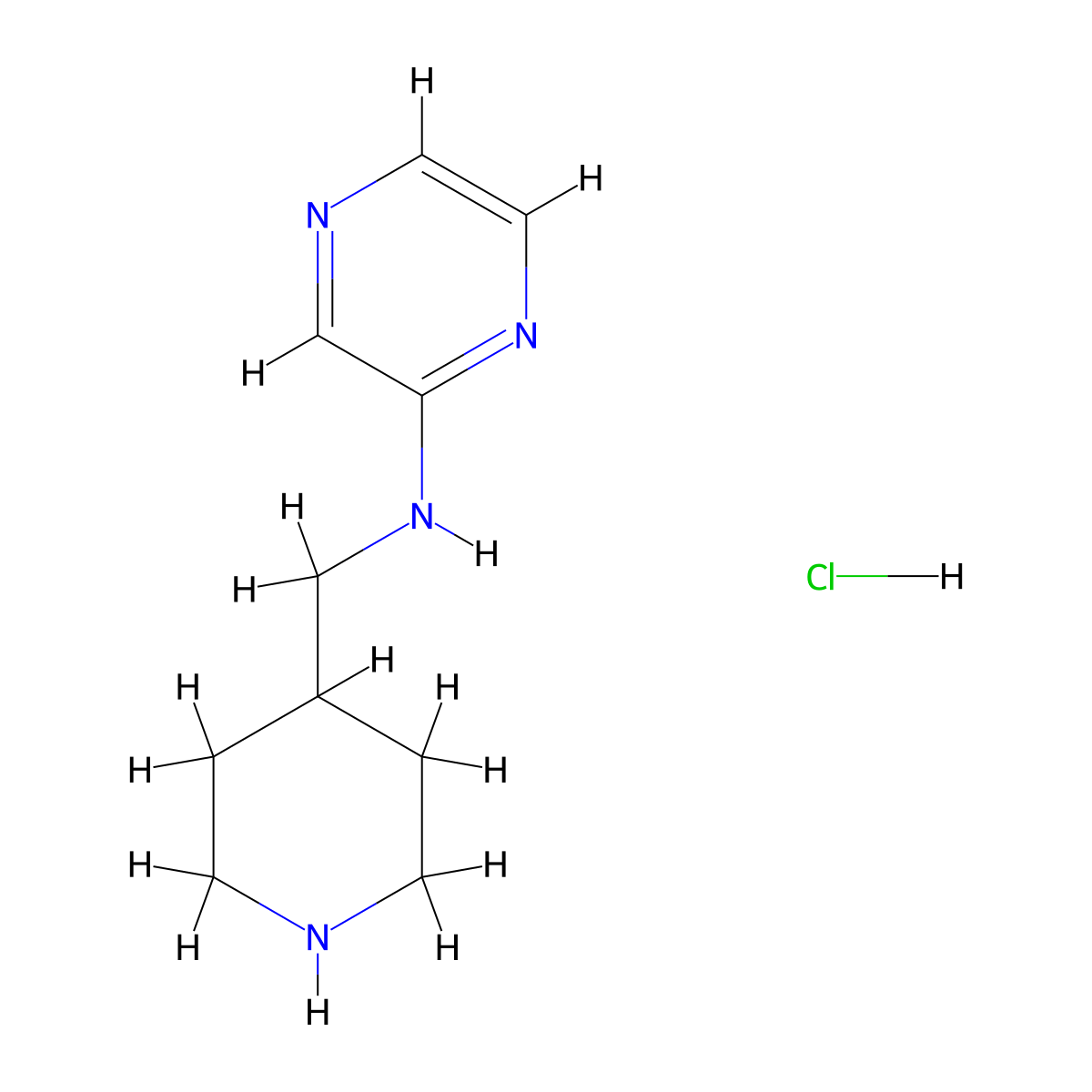 N-(Piperidin-4-ylmethyl)pyrazin-2-amine hydrochloride molecular structure, CAS 1185309-33-4