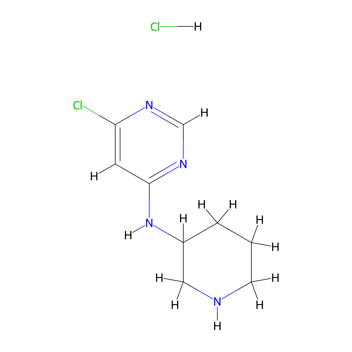 (6-Chloro-pyrimidin-4-yl)-piperidin-3-yl-amine hydrochloride molecular structure, CAS 1185309-48-1