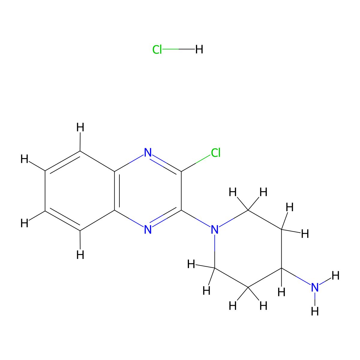 1-(3-Chloro-quinoxalin-2-yl)-piperidin-4-ylamine hydrochloride molecular structure, CAS 1185309-53-8