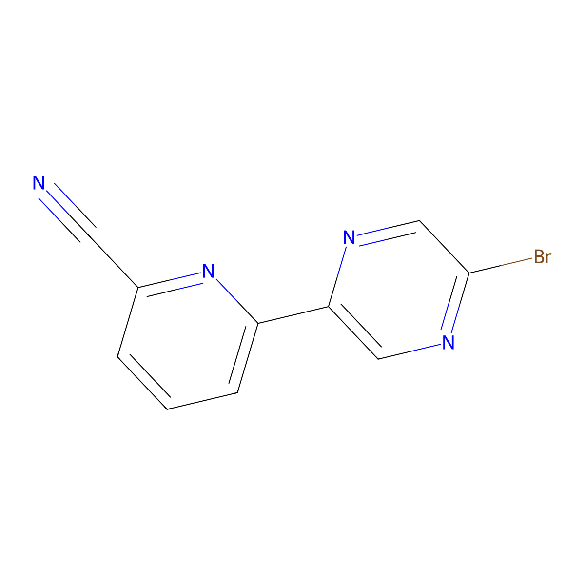 5-Bromo-2-(6'-cyano-2'-pyridyl)pyrazine molecular structure, CAS 1185309-55-0