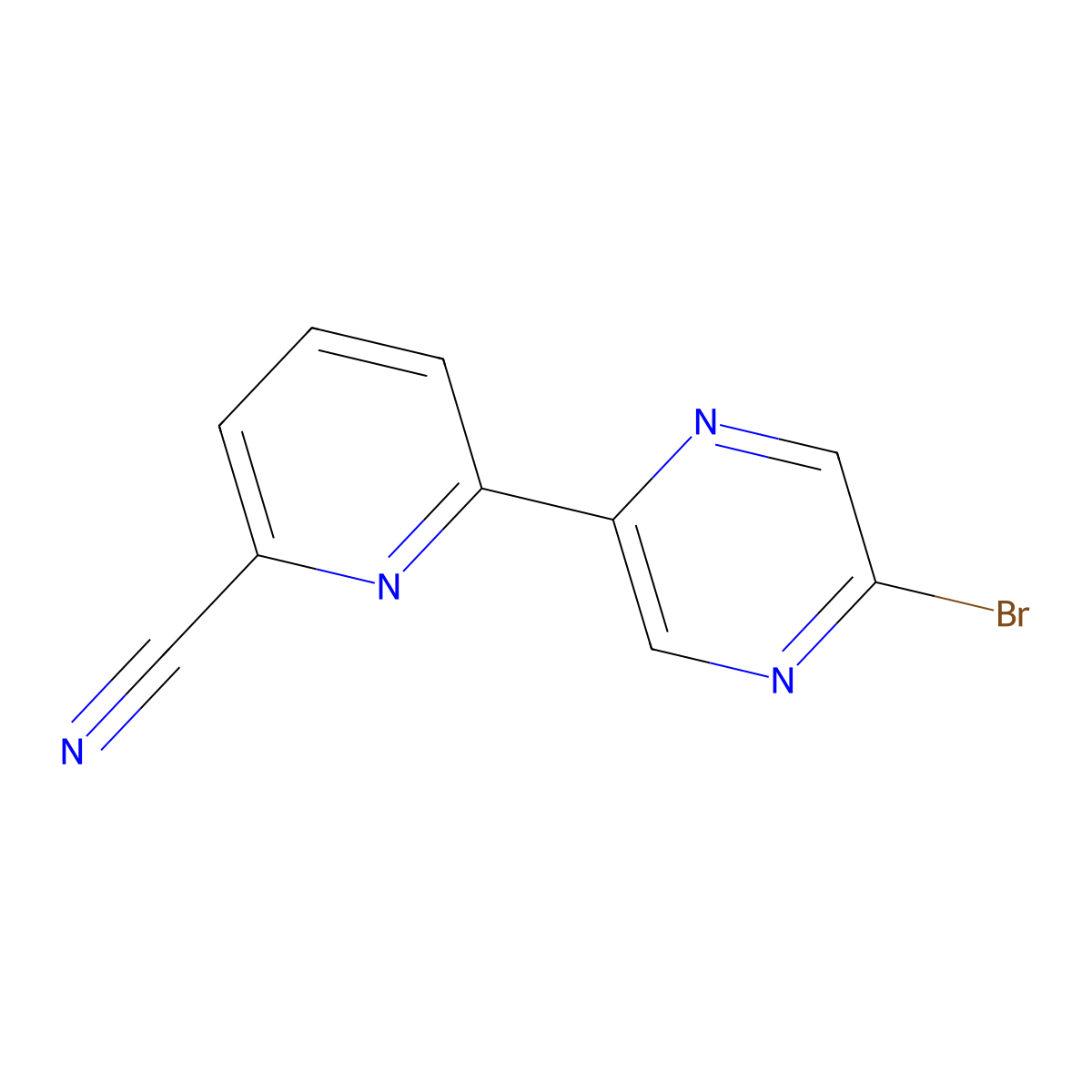 5-Bromo-2-(6'-cyano-2'-pyridyl)pyrazine molecular structure, CAS 1185309-55-0