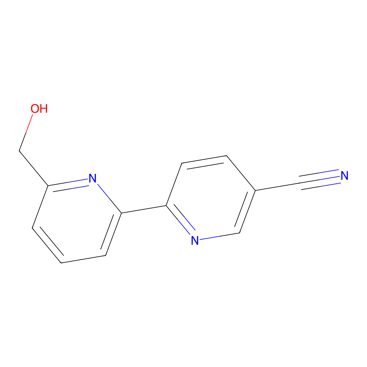 6-Hydroxymethyl-5'-cyano-2,2'-bipyridine molecular structure, CAS 1185309-56-1