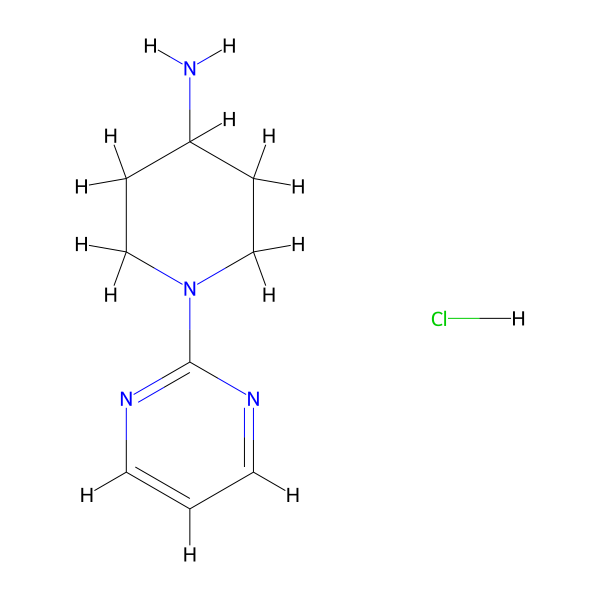 1-(Pyrimidin-2-yl)piperidin-4-amine hydrochloride molecular structure, CAS 1185309-58-3