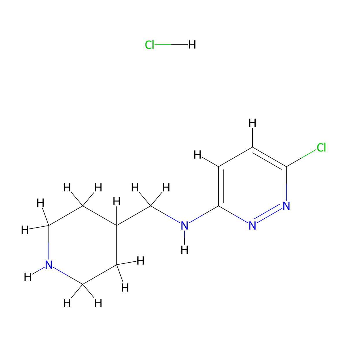 6-Chloro-N-(piperidin-4-ylmethyl)pyridazin-3-amine hydrochloride molecular structure, CAS 1185309-61-8