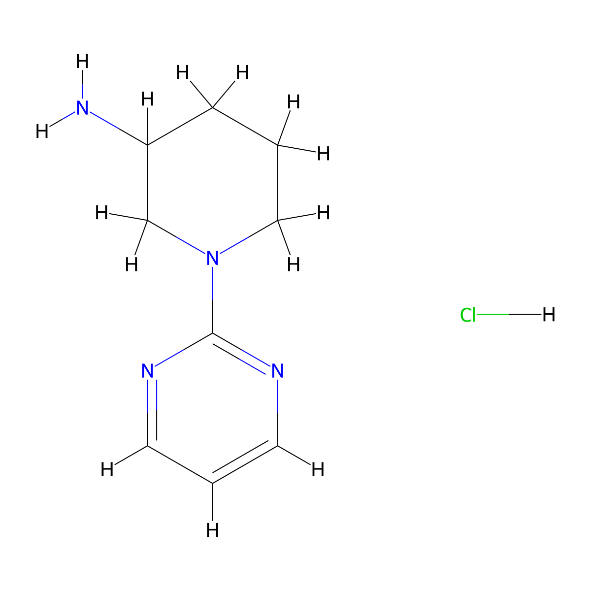 1-(Pyrimidin-2-yl)piperidin-3-amine hydrochloride molecular structure, CAS 1185309-66-3