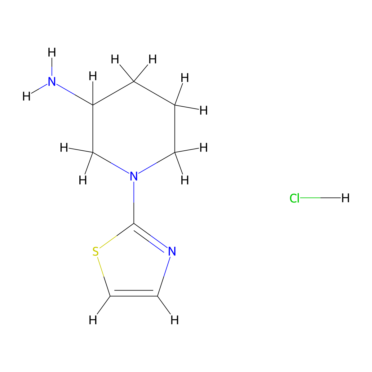 1-(Thiazol-2-yl)piperidin-3-amine hydrochloride molecular structure, CAS 1185309-72-1