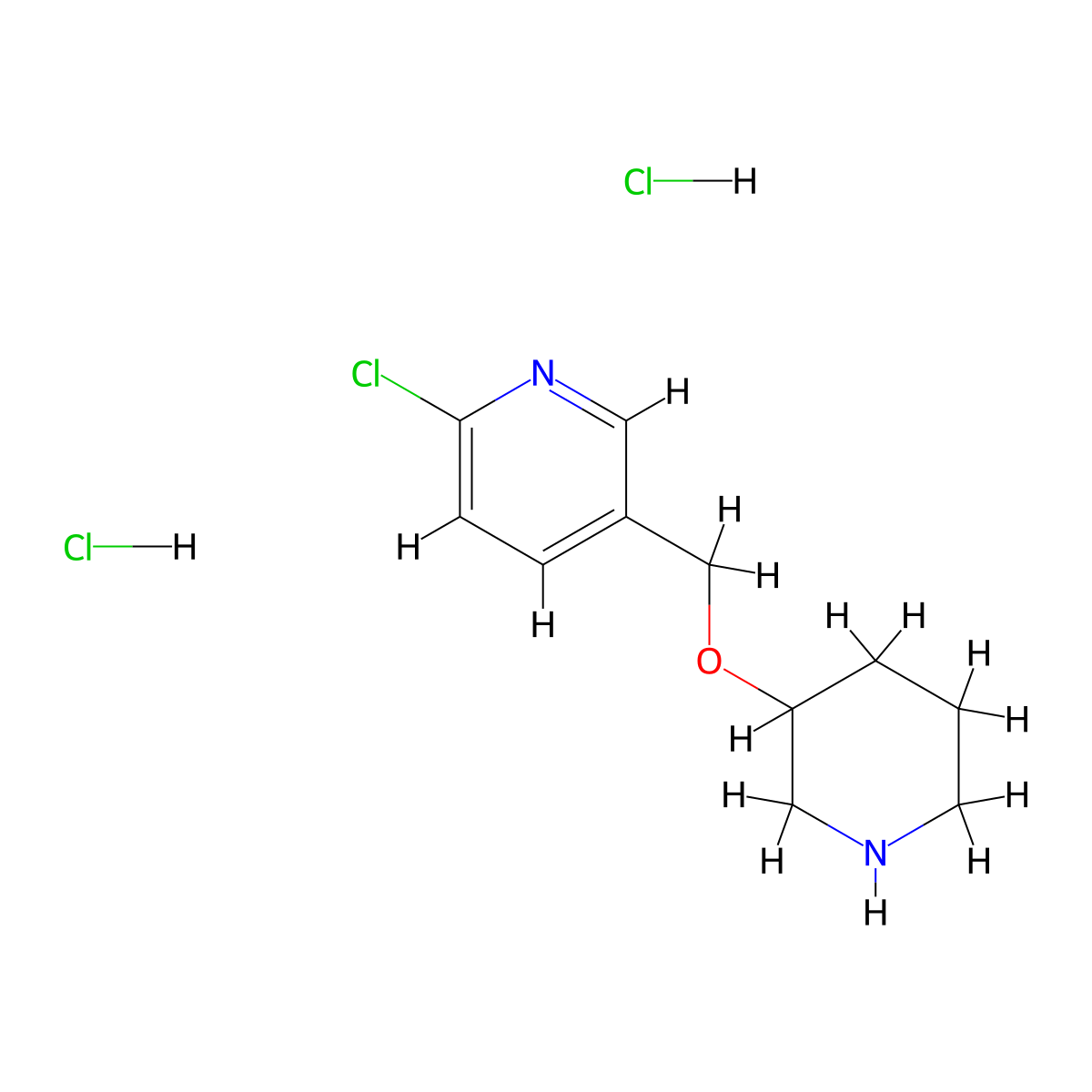 2-Chloro-5-(piperidin-3-yloxymethyl)-pyridine dihydrochloride molecular structure, CAS 1185309-77-6