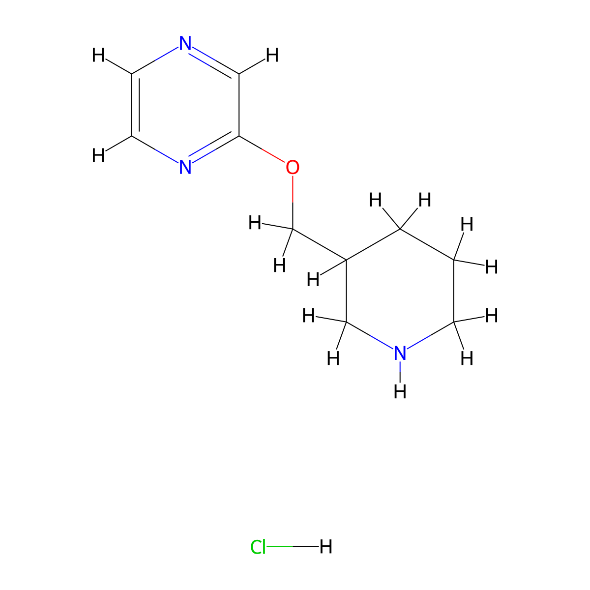 2-(Piperidin-3-ylmethoxy)-pyrazine hydrochloride molecular structure, CAS 1185309-79-8