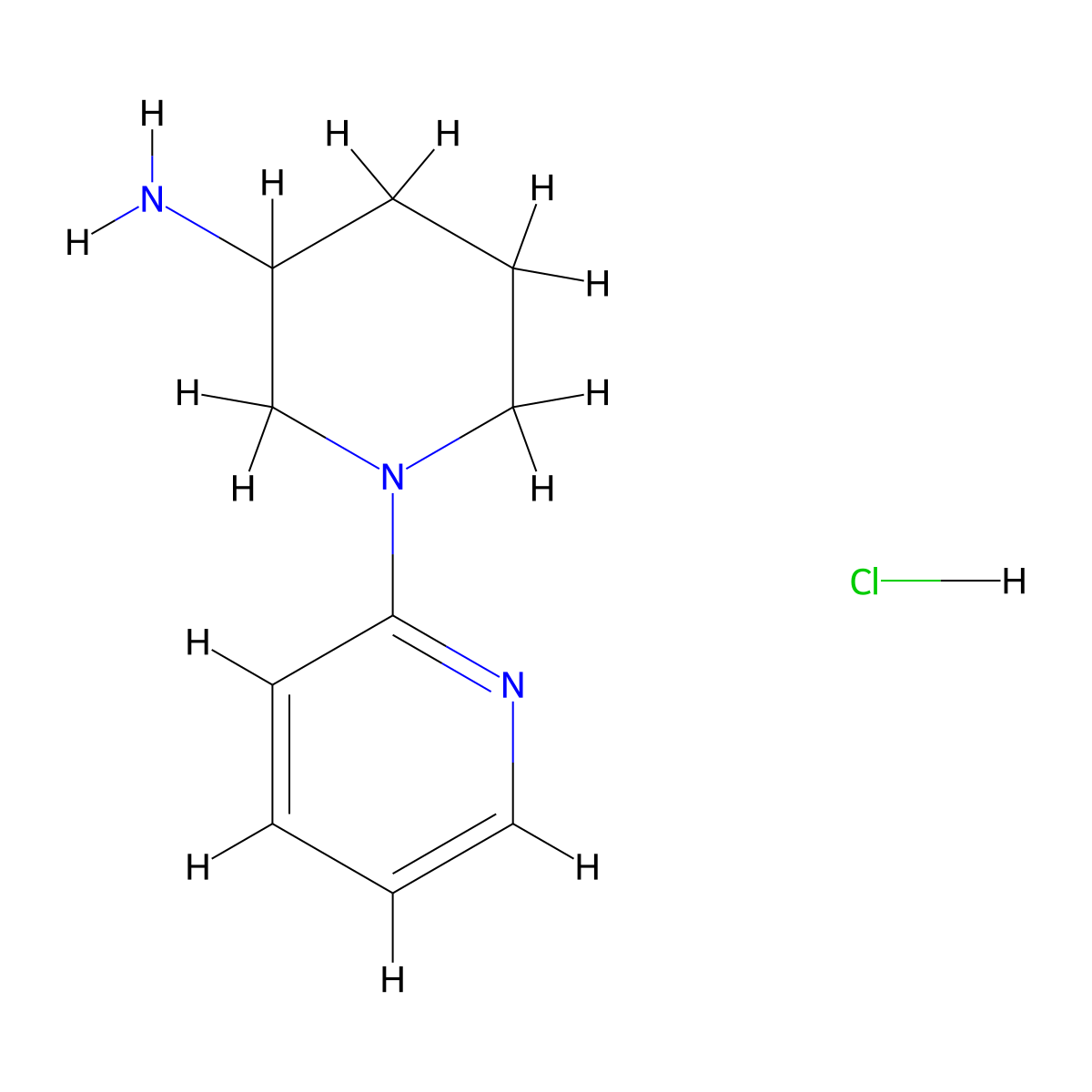 1-(Pyridin-2-yl)piperidin-3-amine hydrochloride molecular structure, CAS 1185309-80-1