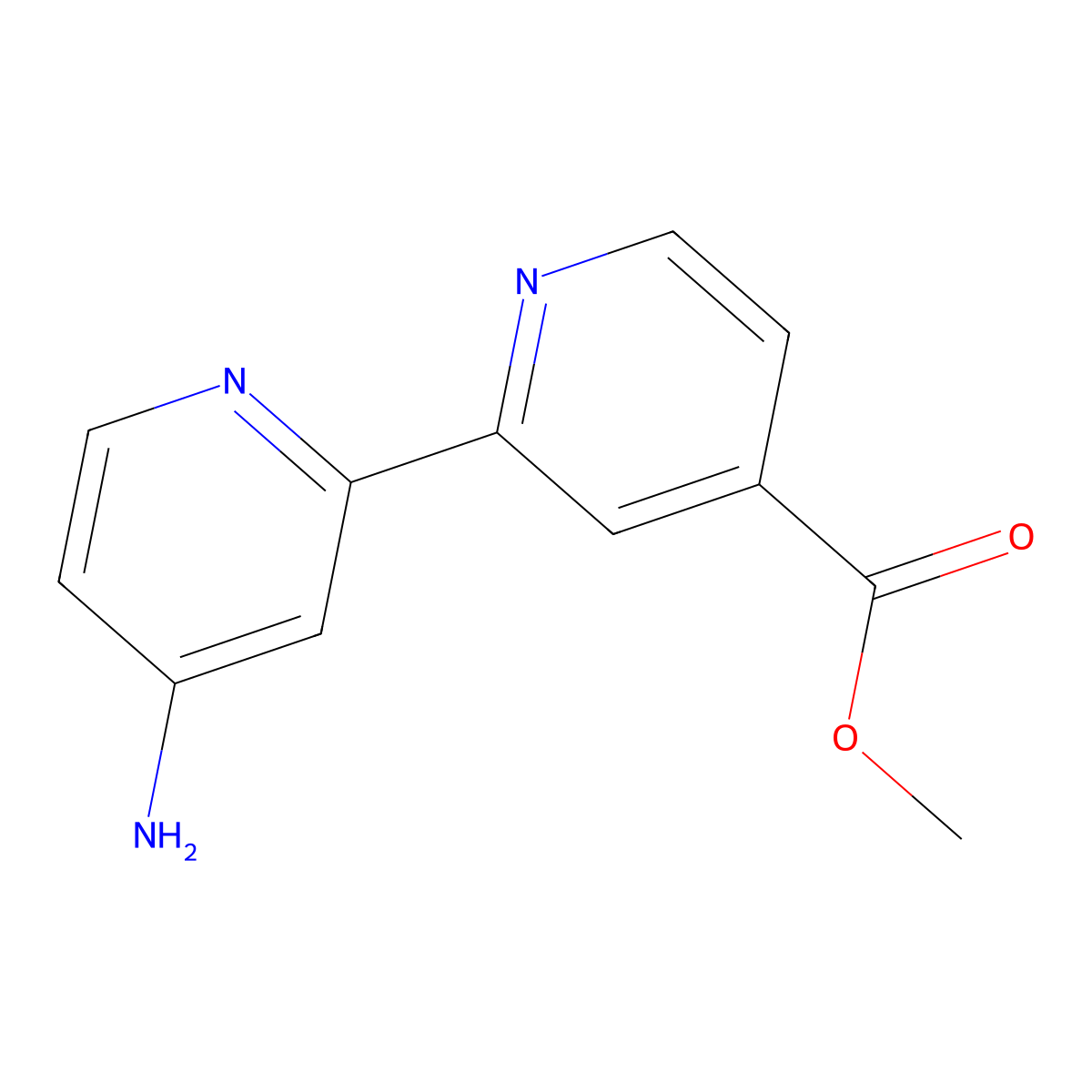 4-Amino-4'-methoxycarbonyl-2,2'-bipyridine molecular structure, CAS 1185309-81-2