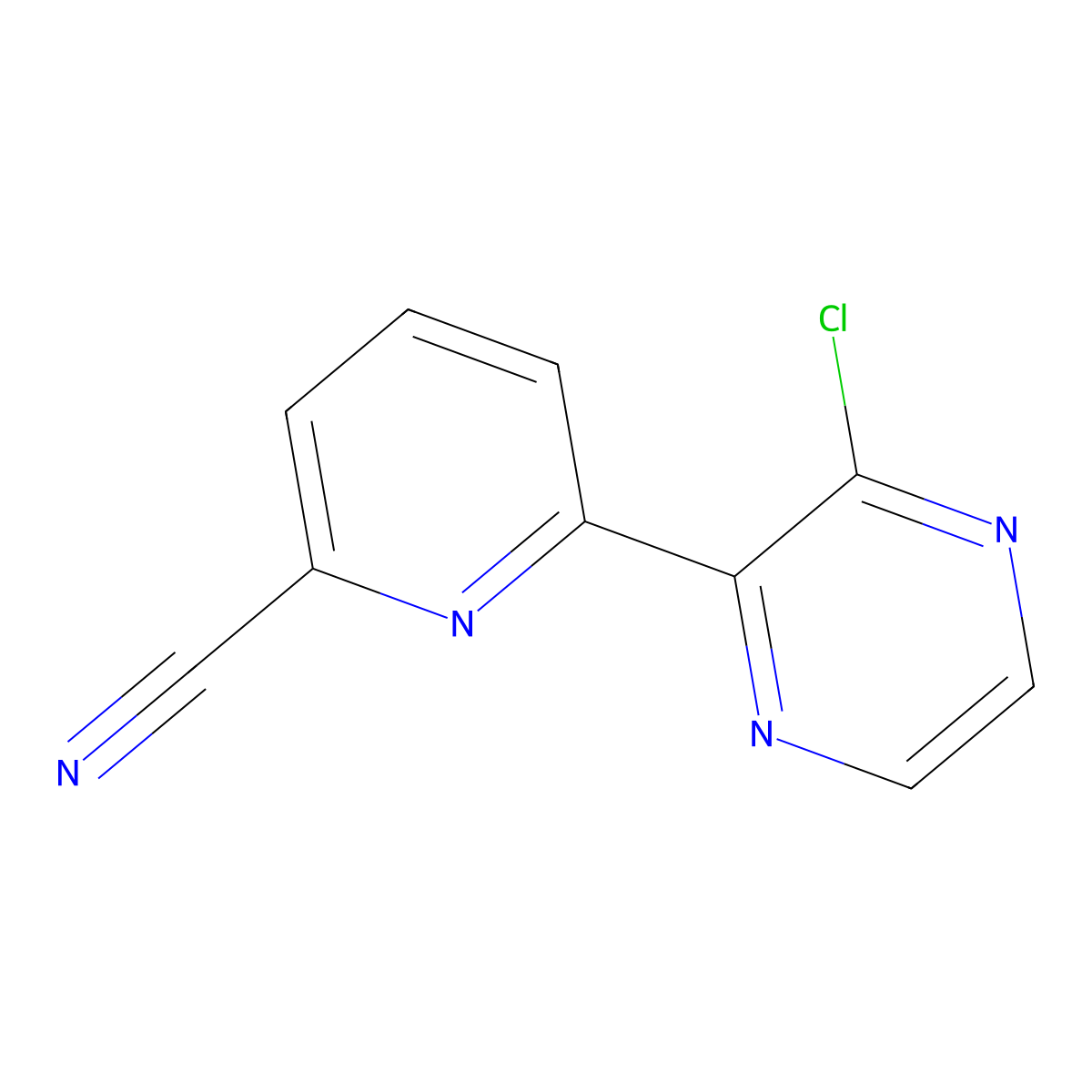 3-Chloro-2-(6'-cyano-2'-pyridyl)pyrazine molecular structure, CAS 1185309-82-3
