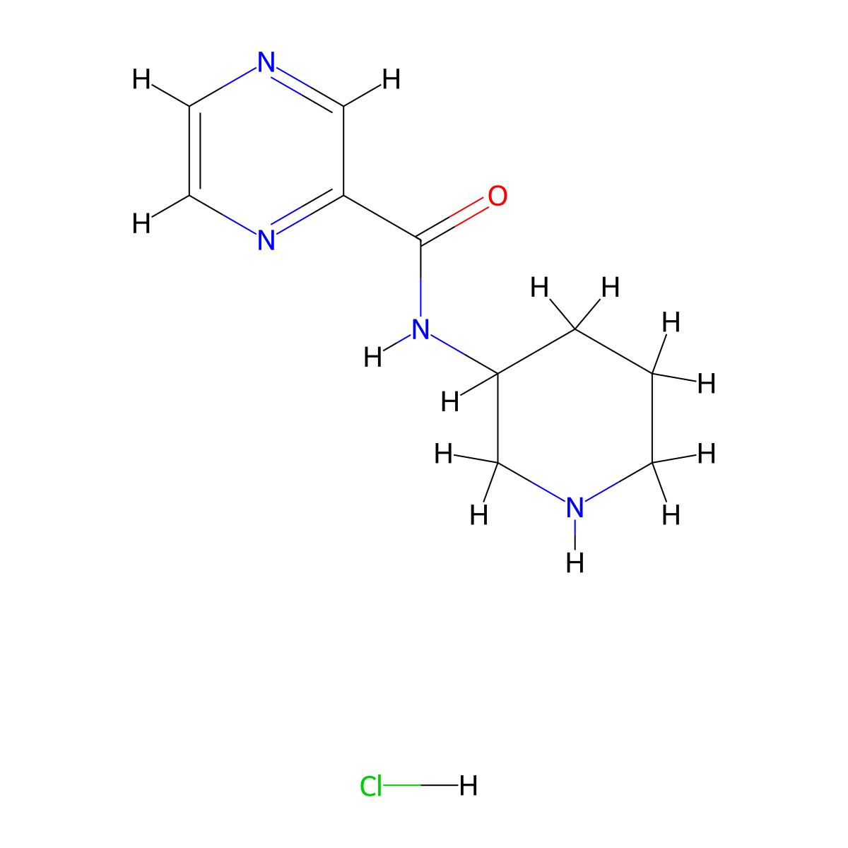 N-(Piperidin-3-yl)pyrazine-2-carboxamide--hydrogen chloride (1/1) molecular structure, CAS 1185309-85-6