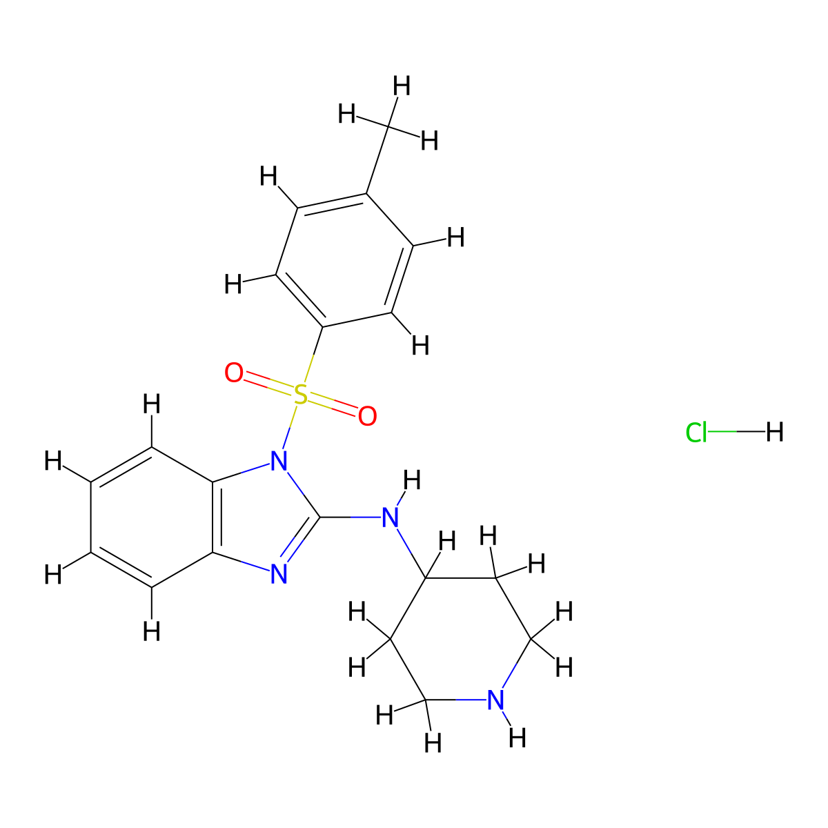 N-(Piperidin-4-yl)-1-tosyl-1H-benzo[d]imidazol-2-amine hydrochloride molecular structure, CAS 1185309-92-5
