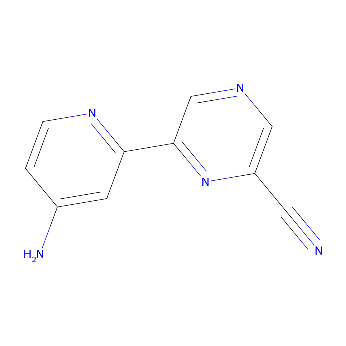 6-Cyano-2-(4'-amino-2'-pyridyl)pyrazine molecular structure, CAS 1185309-97-0