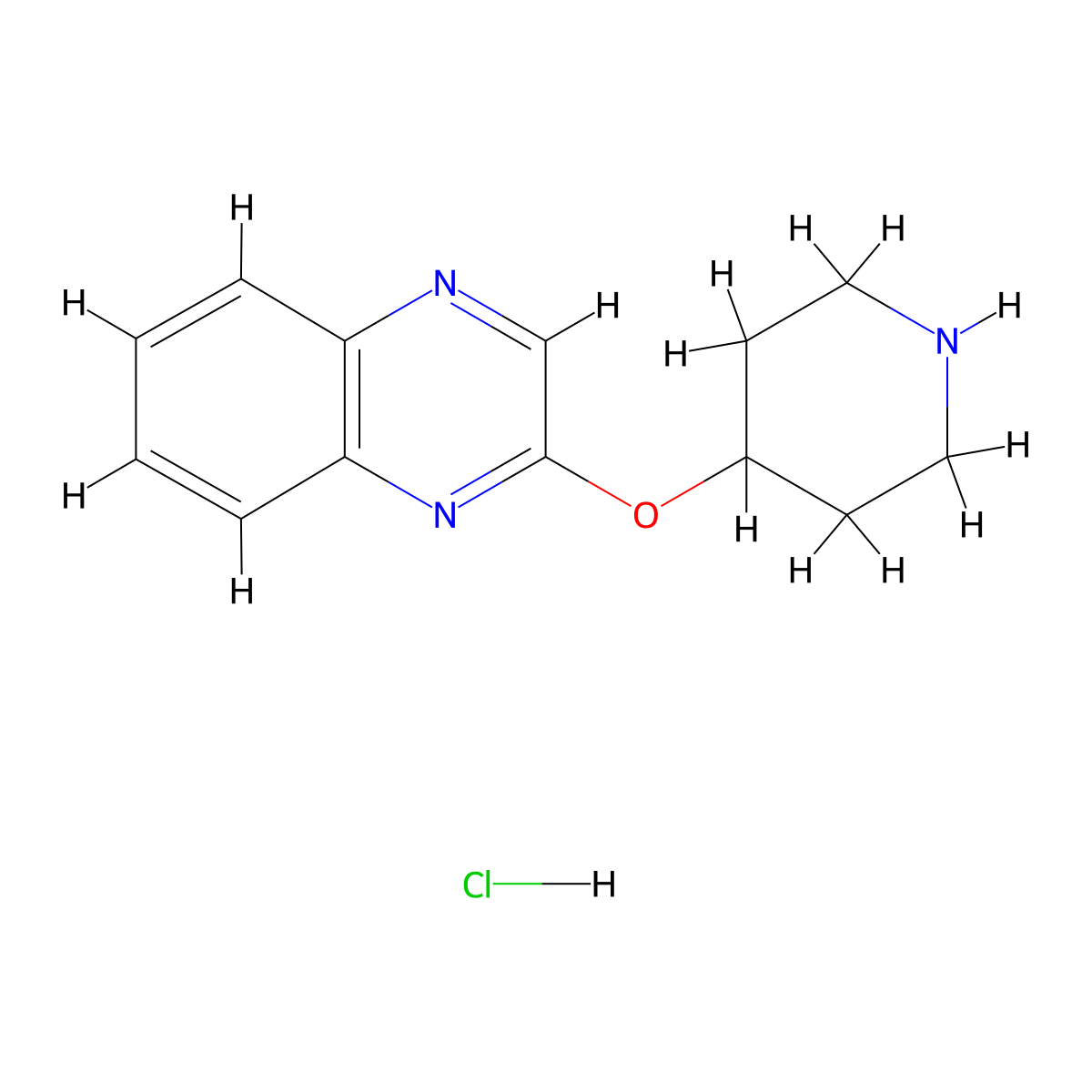2-(Piperidin-4-yloxy)quinoxaline hydrochloride molecular structure, CAS 1185309-98-1