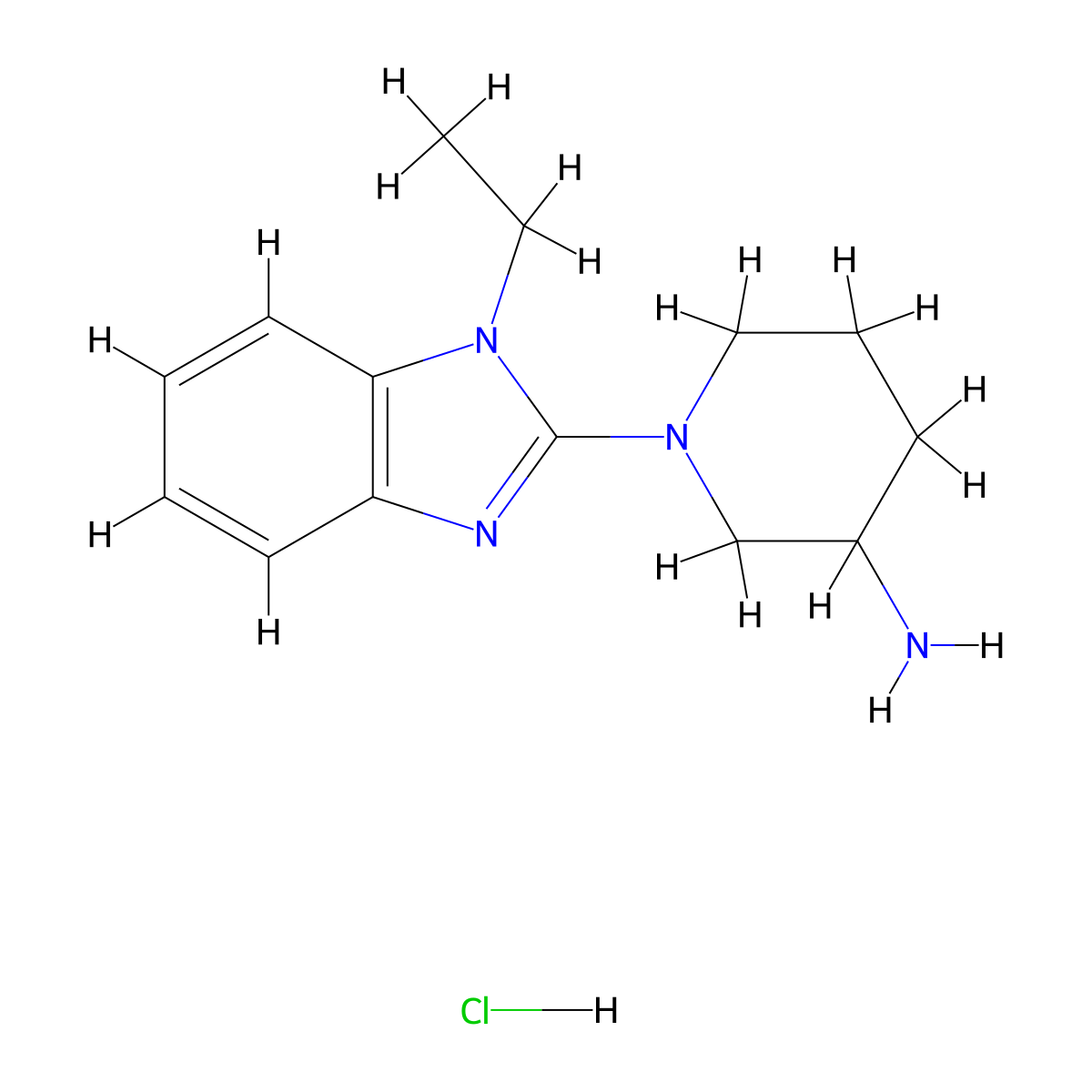 1-(1-Ethyl-1H-benzo[d]imidazol-2-yl)piperidin-3-amine hydrochloride molecular structure, CAS 1185310-01-3